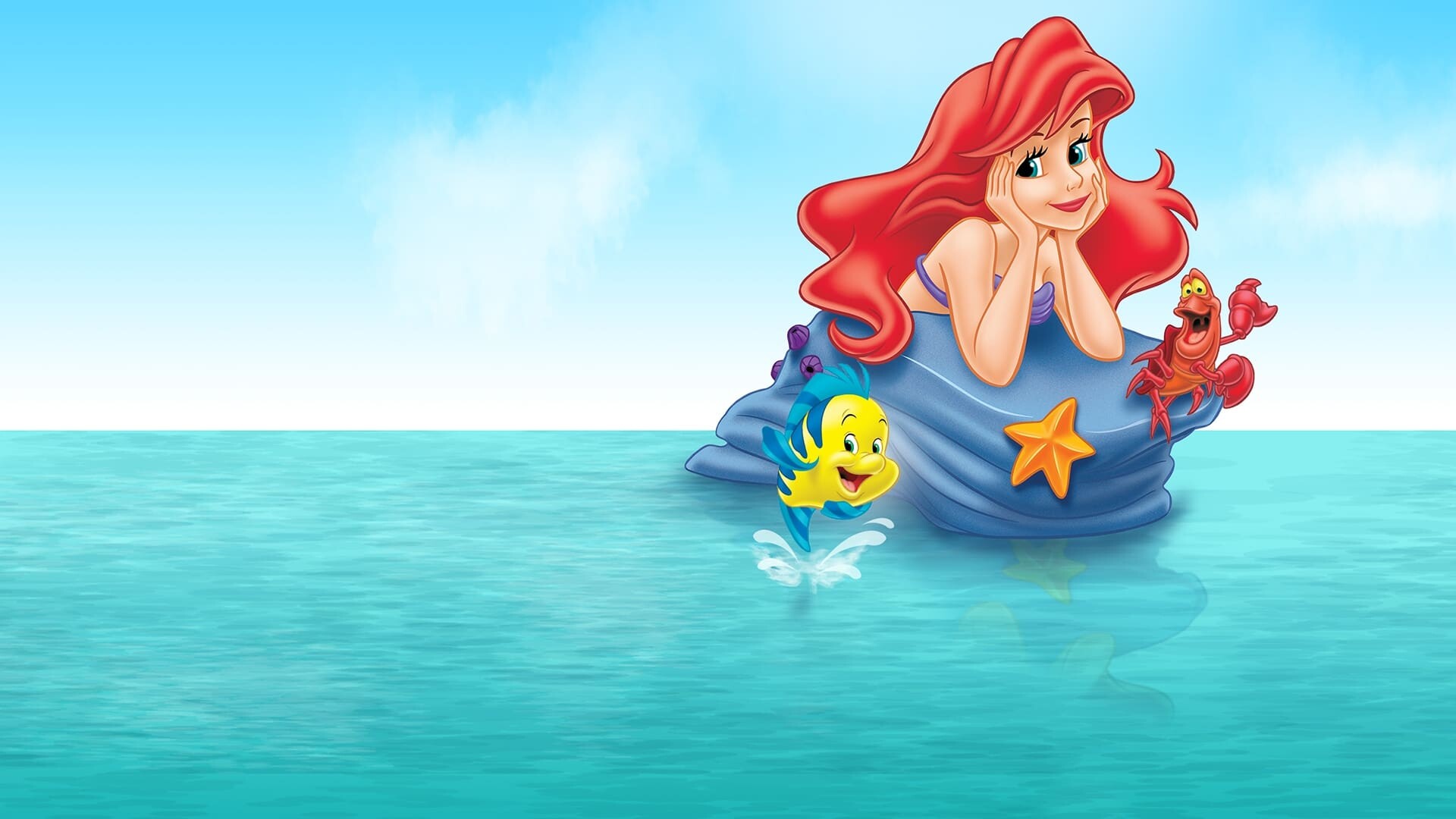 The Little Mermaid: The youngest daughter of King Triton and the princess of the underwater kingdom of Atlantica. 1920x1080 Full HD Background.