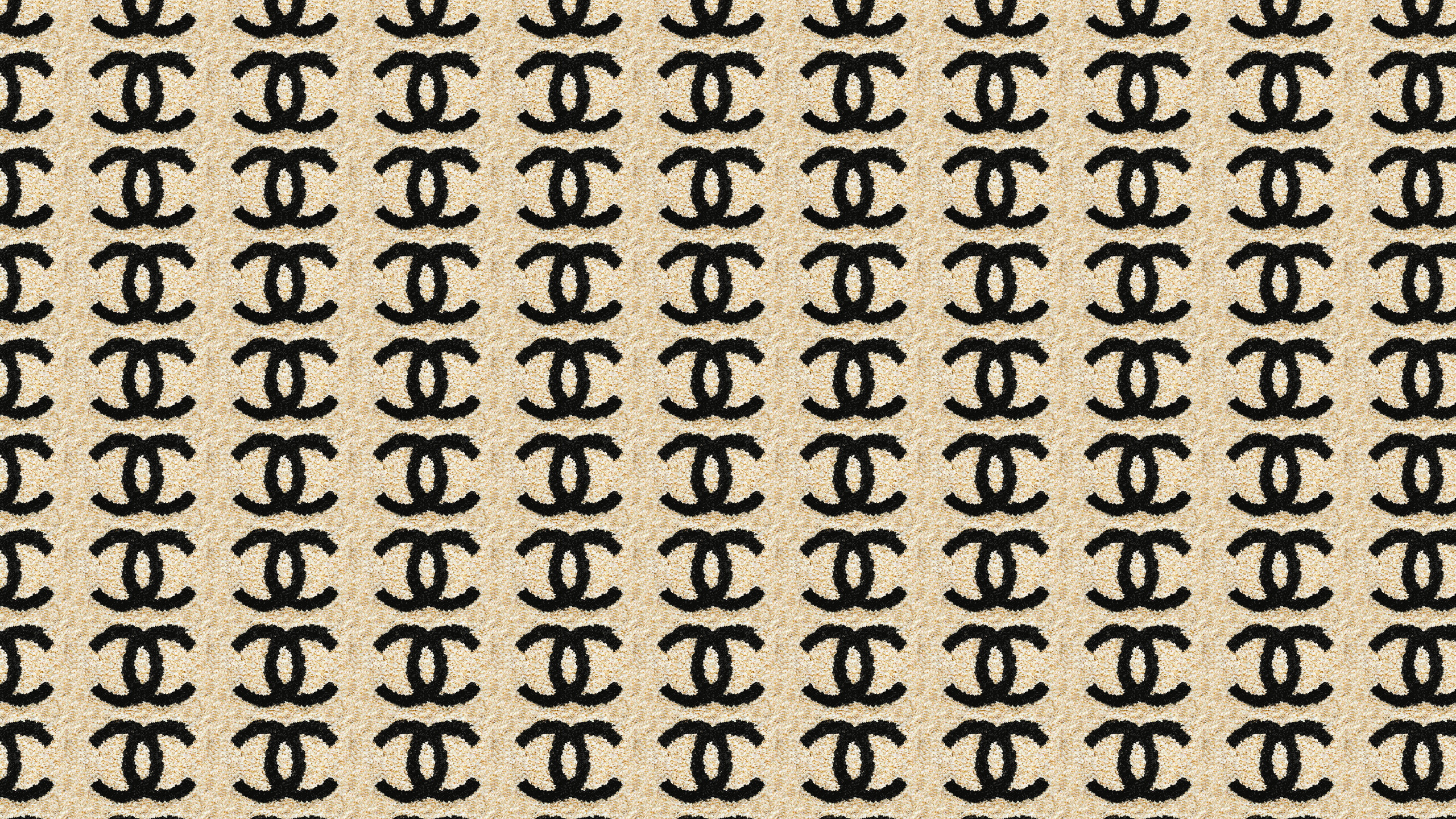 Chanel: Logo, Pattern, Woven fabric, Textile. 2560x1440 HD Background.