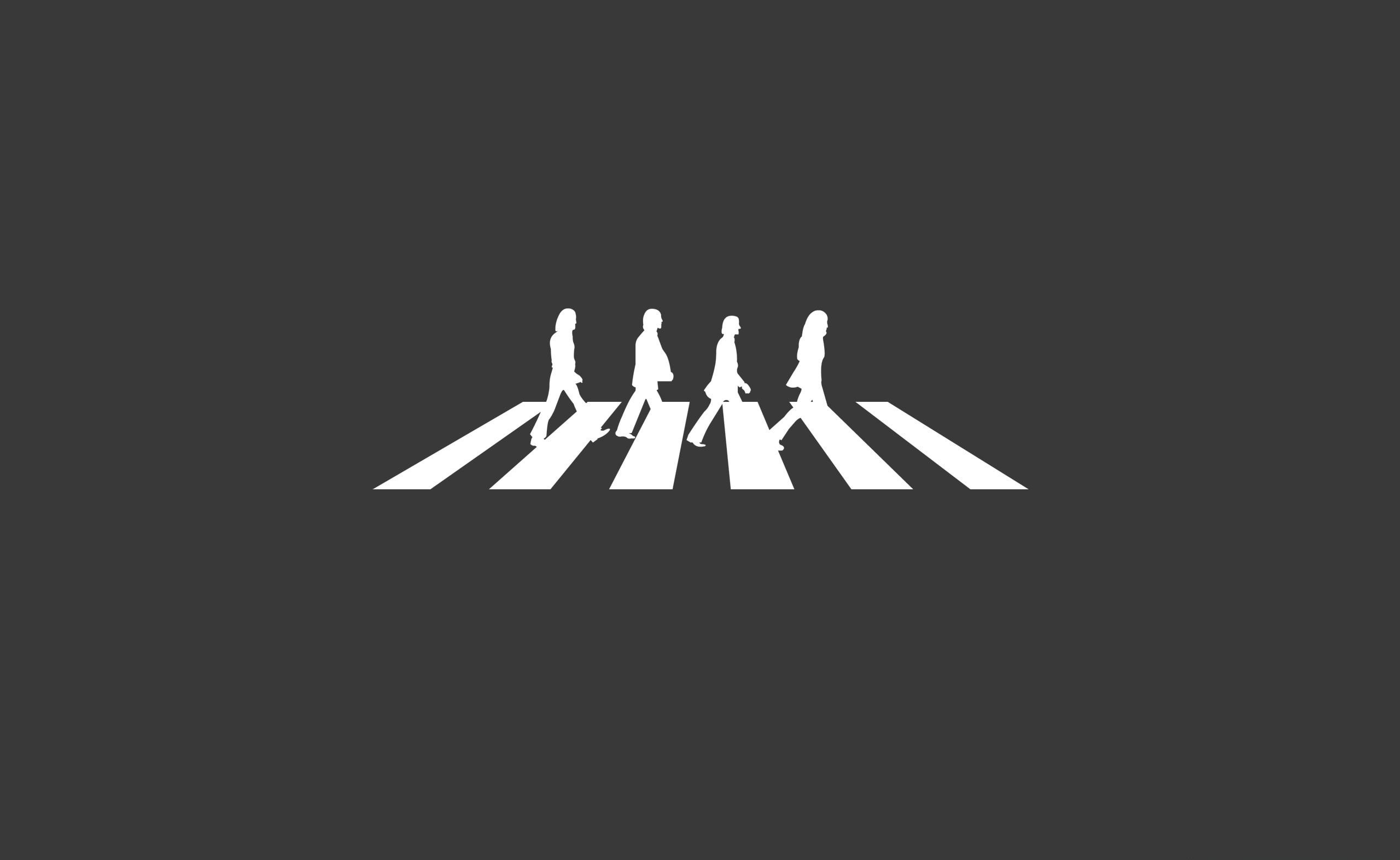 Abbey Road, Beatles silhouette, Musical art, Retro wallpaper, 2560x1580 HD Desktop
