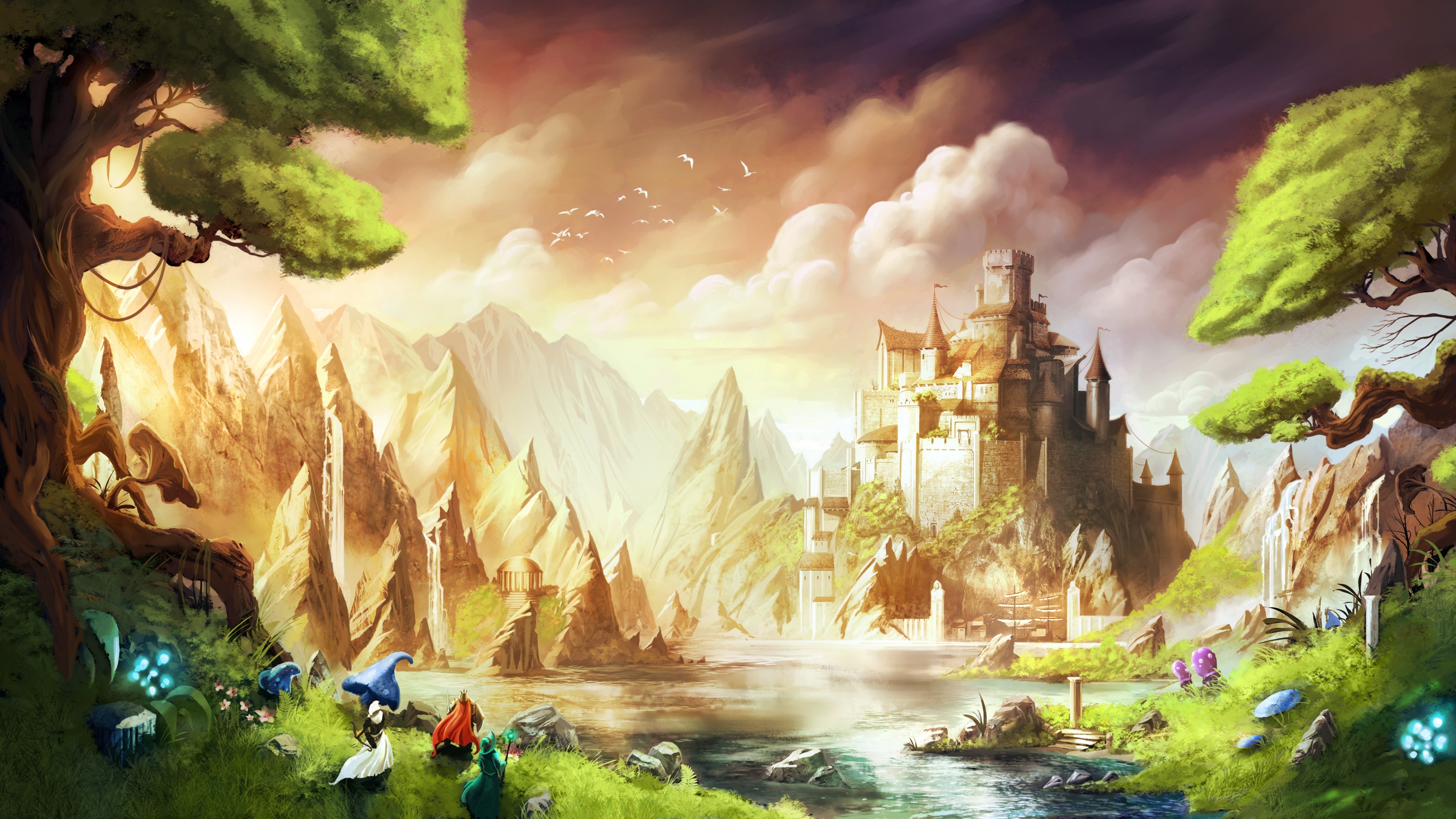 Trine 3 Artifacts, Fairytale adventure, Magical journey, Enchanting challenges, Quest-filled world, 3840x2160 4K Desktop