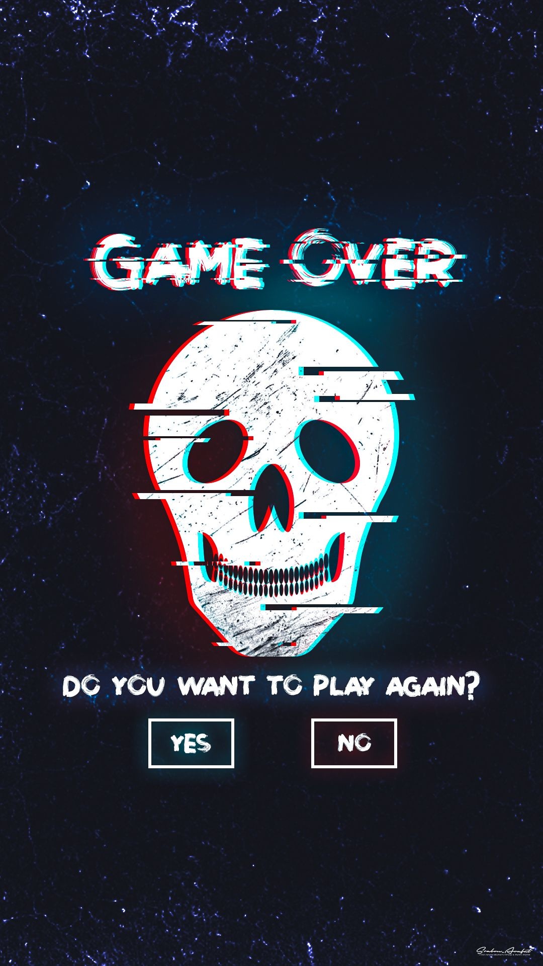 Game Over, Typography art, Bold design, Eye-catching, 1080x1920 Full HD Phone