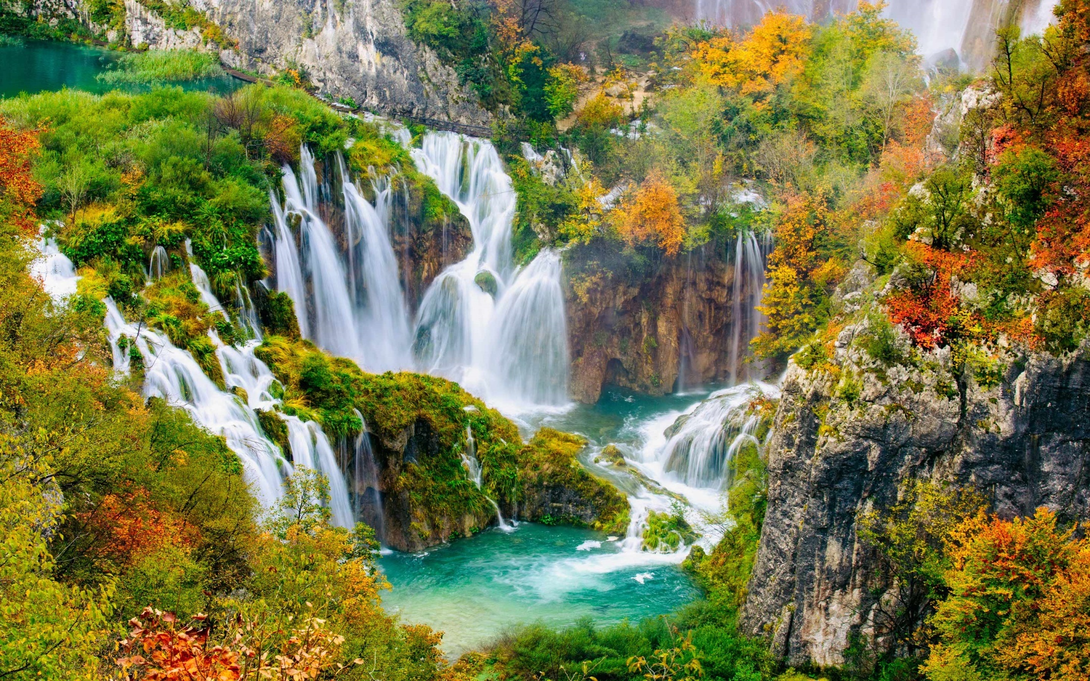 Plitvice Lakes, HD wallpaper background, Picturesque landscapes, Nature's paradise, 2200x1380 HD Desktop