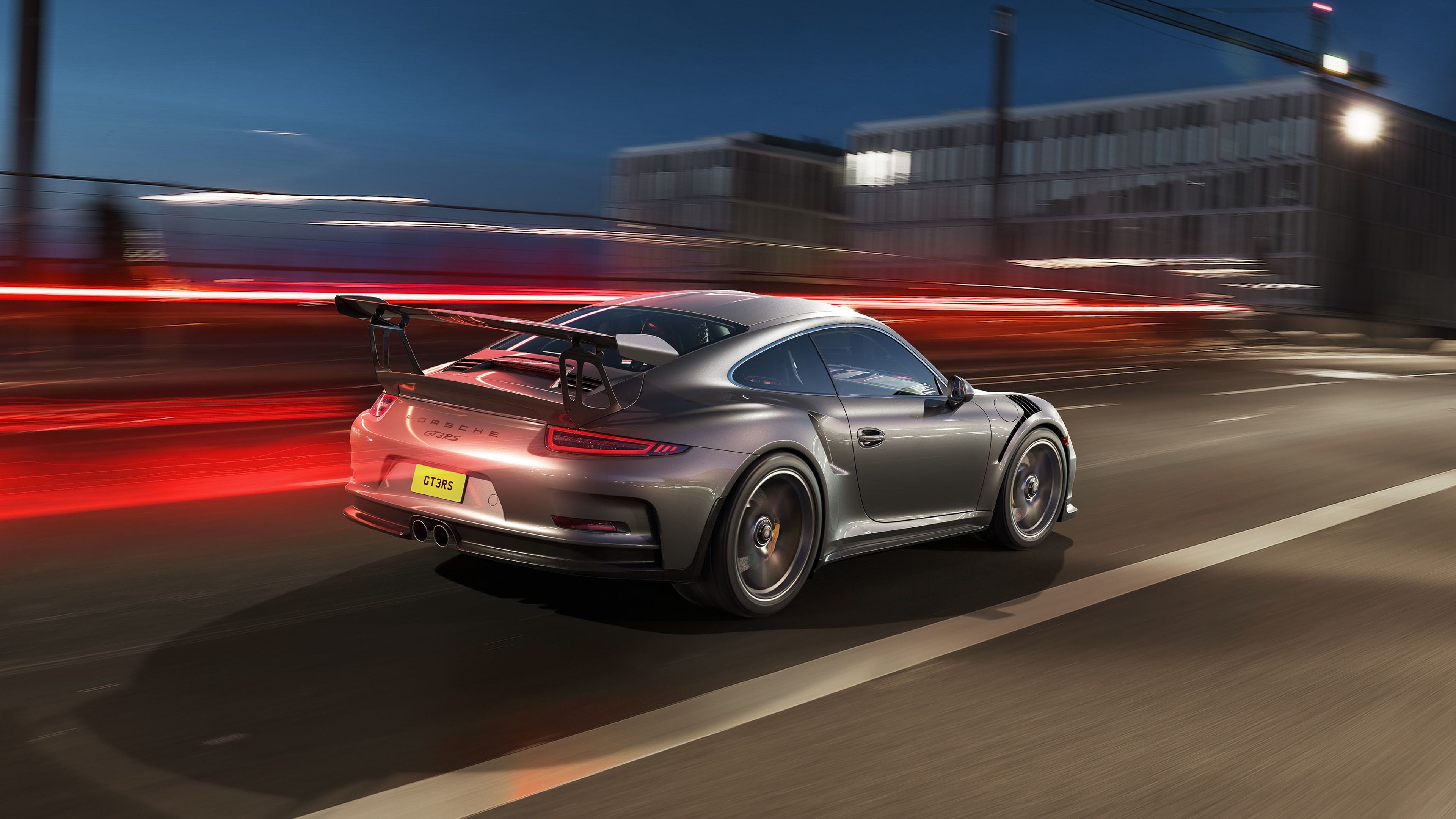 Porsche GT3 RS, Rear view, 4K wallpaper, Powerful and elegant, 3840x2160 4K Desktop