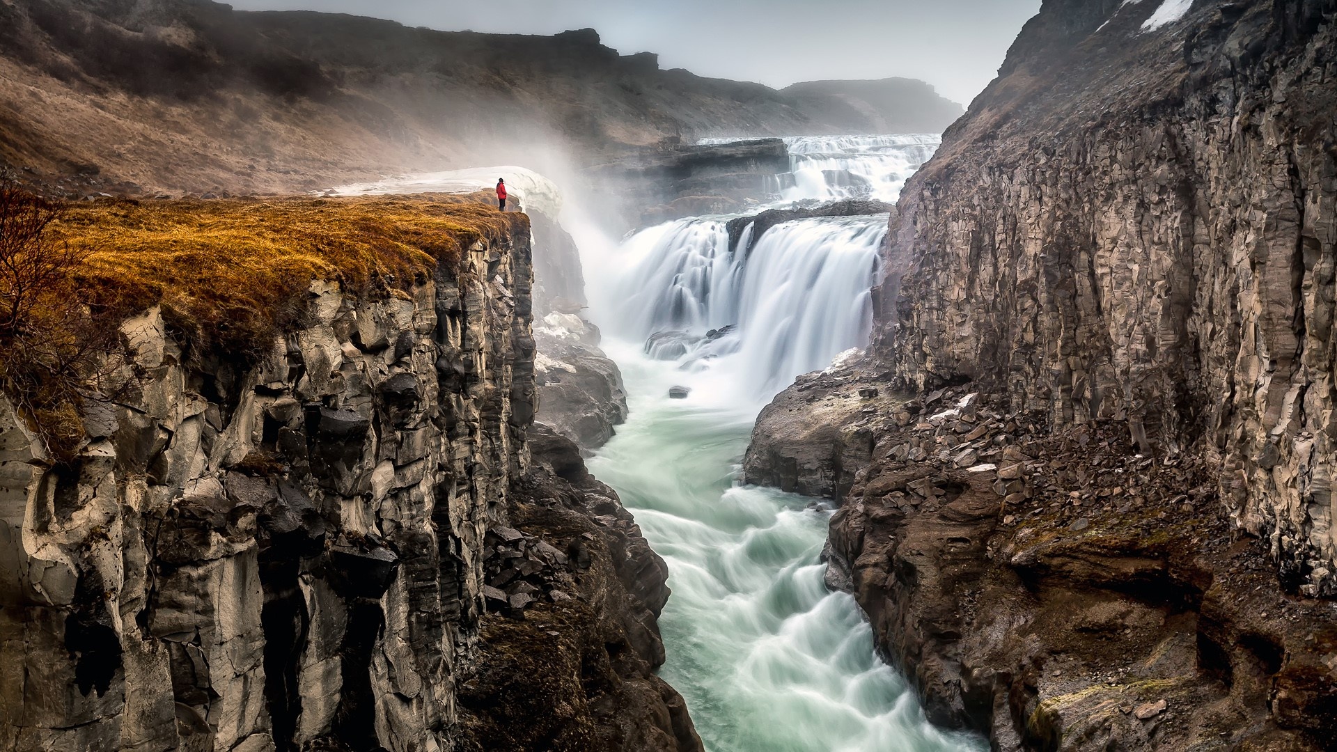 Golden Foss, Gullfoss Waterfall, Iceland, Windows 10 spotlight images, 1920x1080 Full HD Desktop