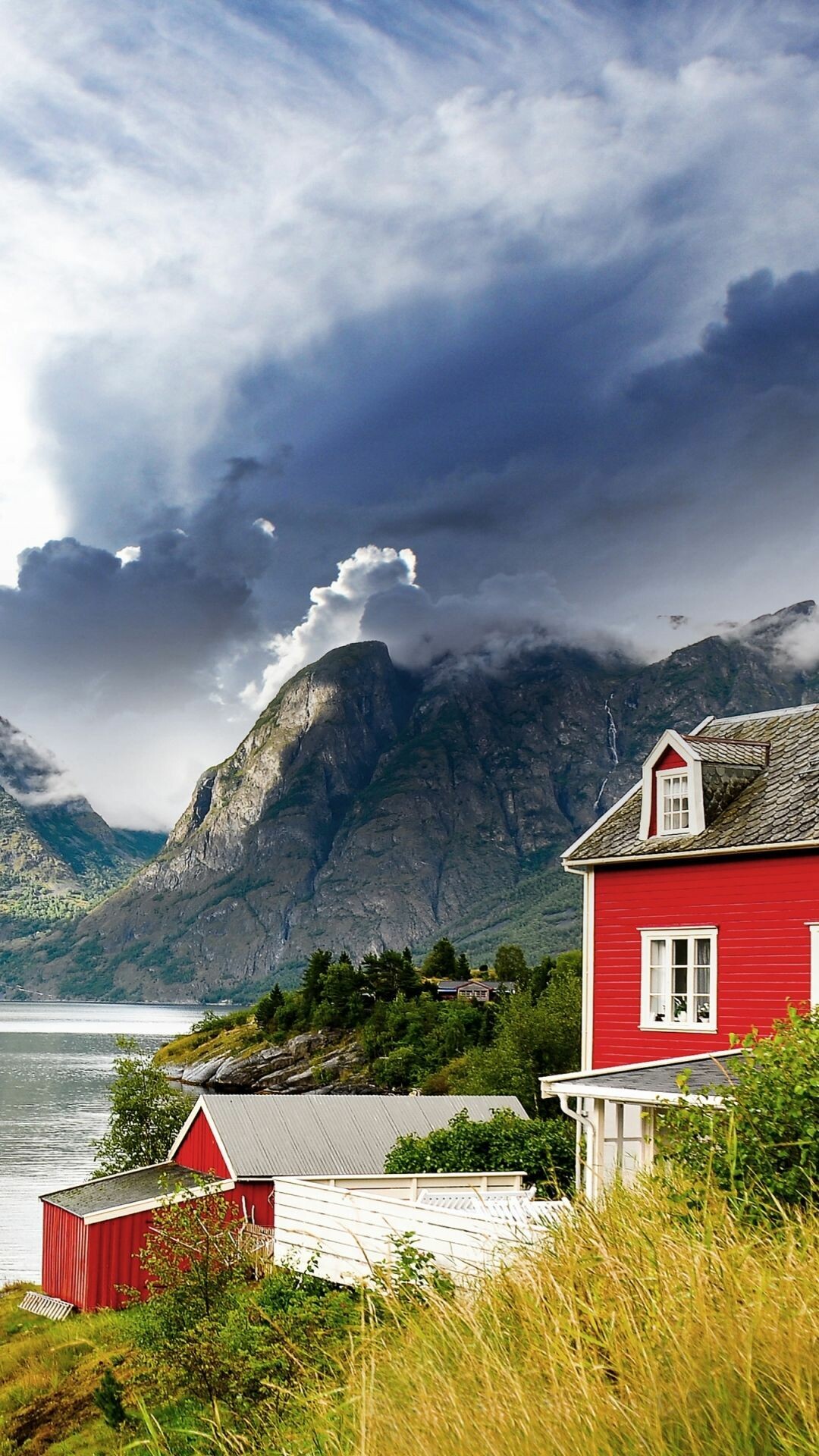 Norway: The country lies on the northern outskirts of the European continent. 1080x1920 Full HD Background.