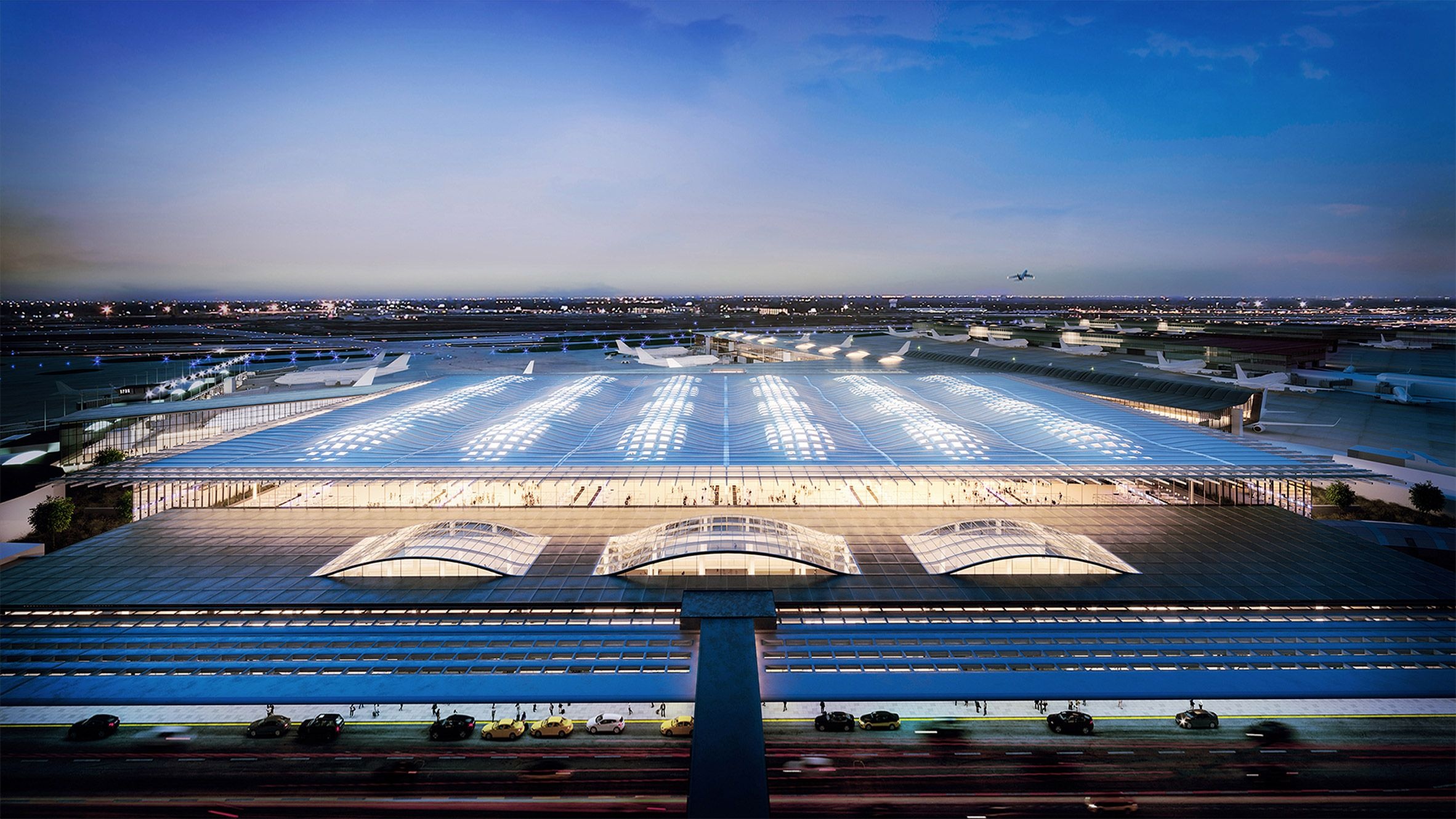 Chicago O'Hare Airport, Foster Calatrava, Som shortlist, Terminal design, 2370x1330 HD Desktop