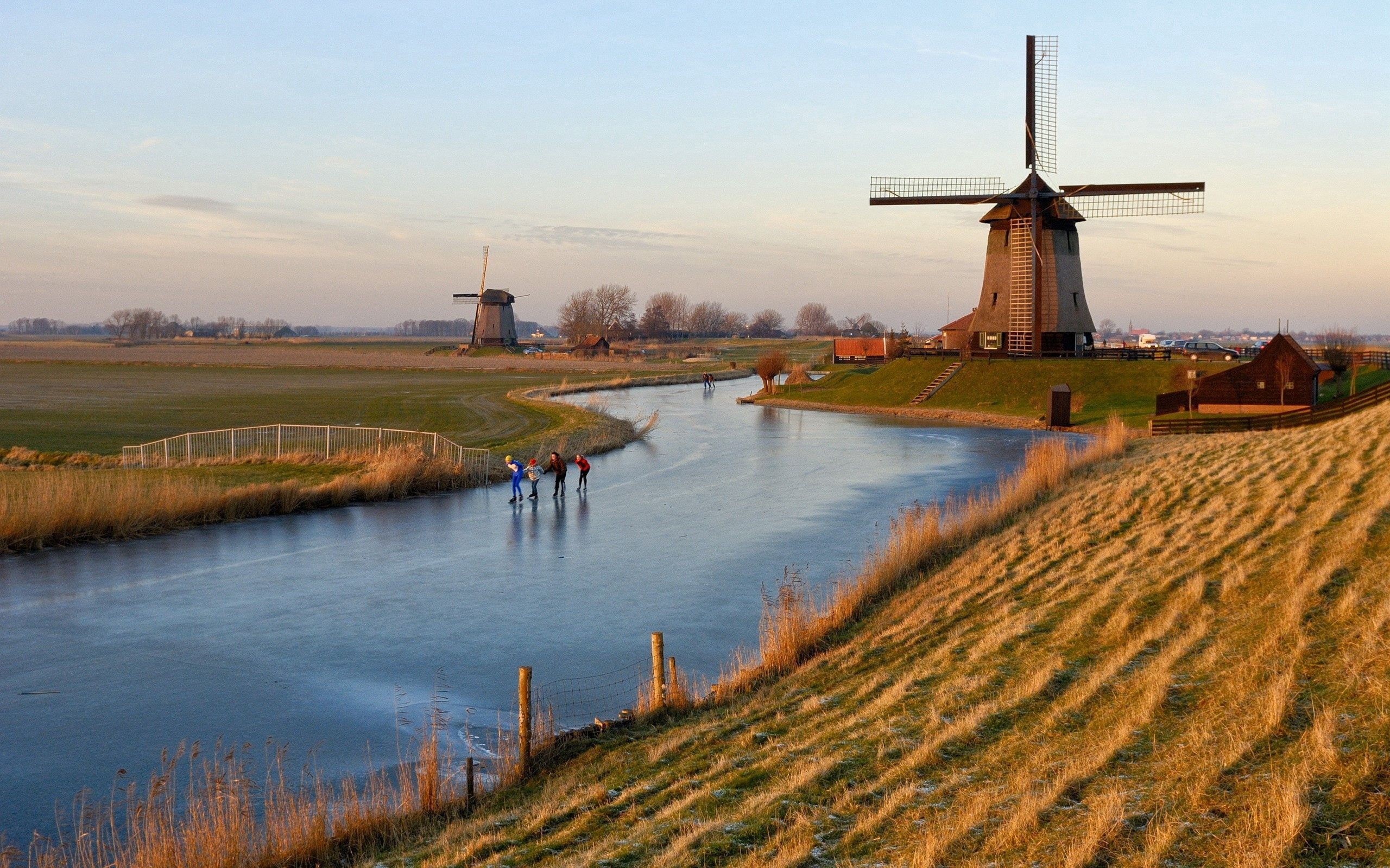 Windmills, Kinderdijk, 2560x1600 HD Desktop