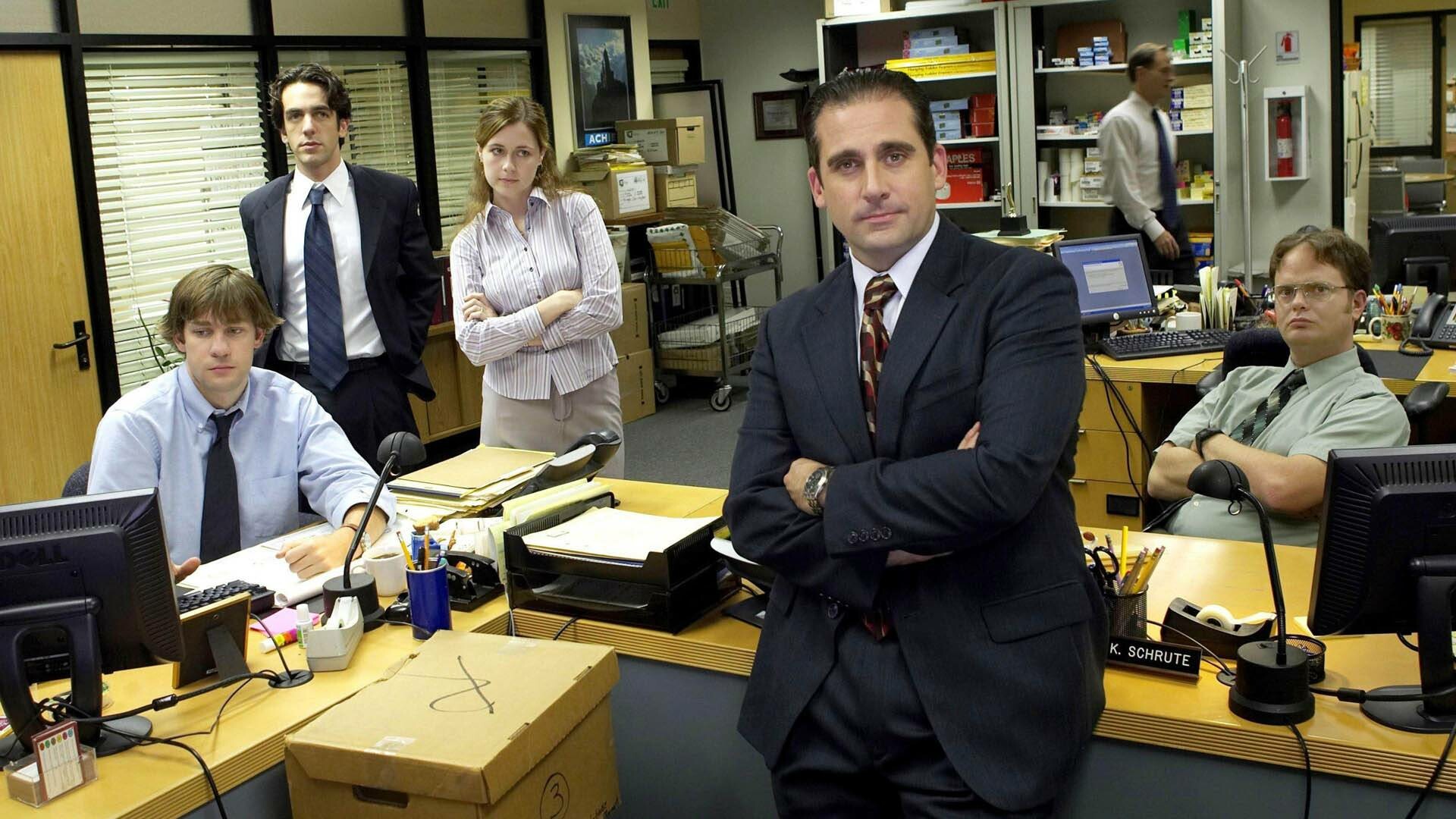 The Office (TV Series): Michael Scott, Dwight Schrute, Jim Halpert, Pam Beesly, Ryan Howard. 1920x1080 Full HD Wallpaper.