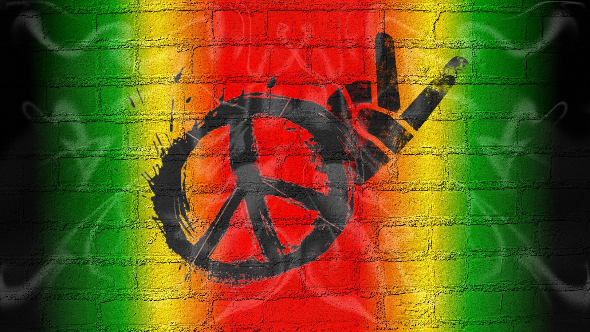 Peace Love, Graffiti Bricks Wallpaper, 1920x1080 Full HD Desktop