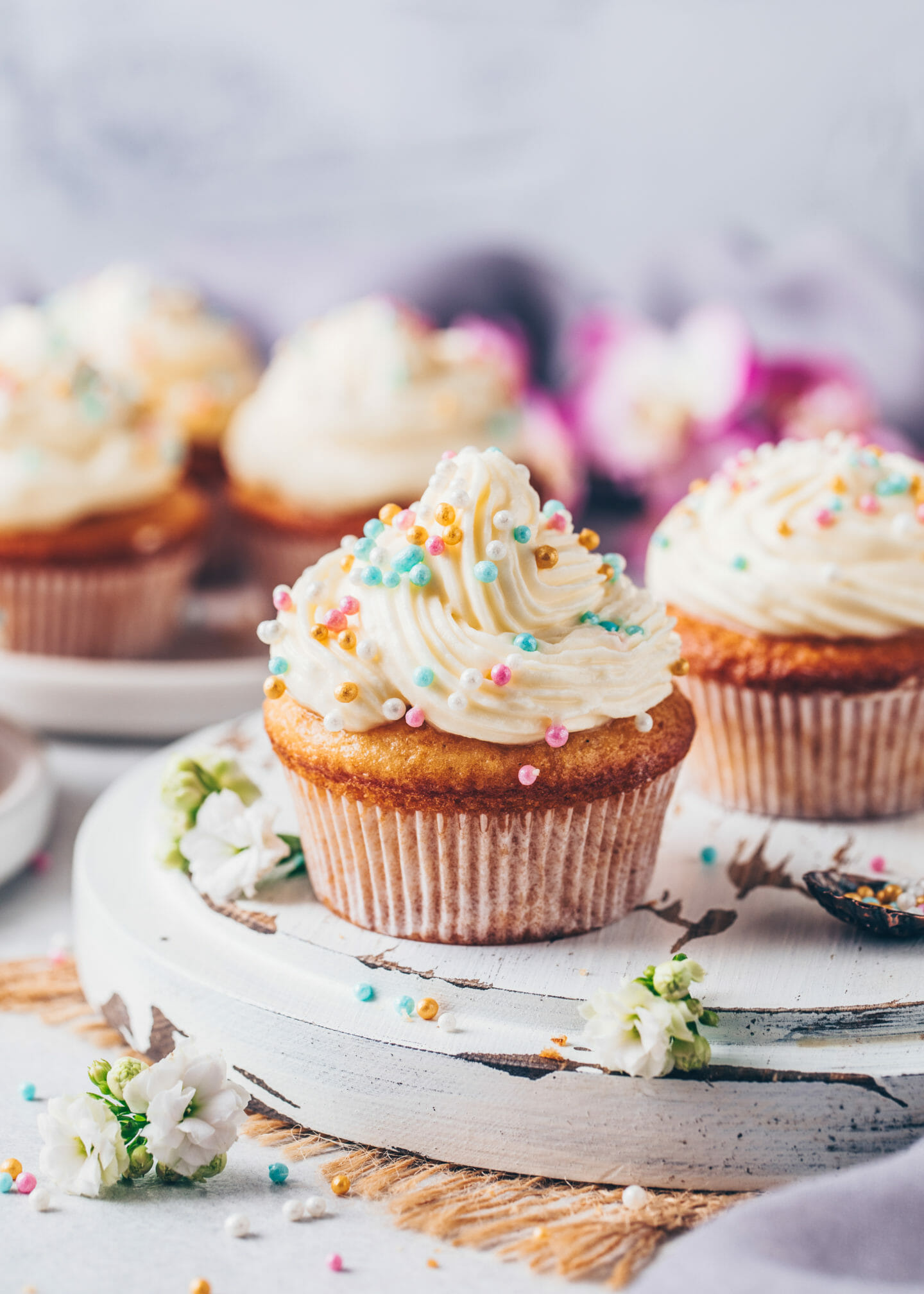 Vegan vanilla cupcakes, Sweet frosting, Delicious muffins, Irresistible recipe, 1440x2020 HD Phone