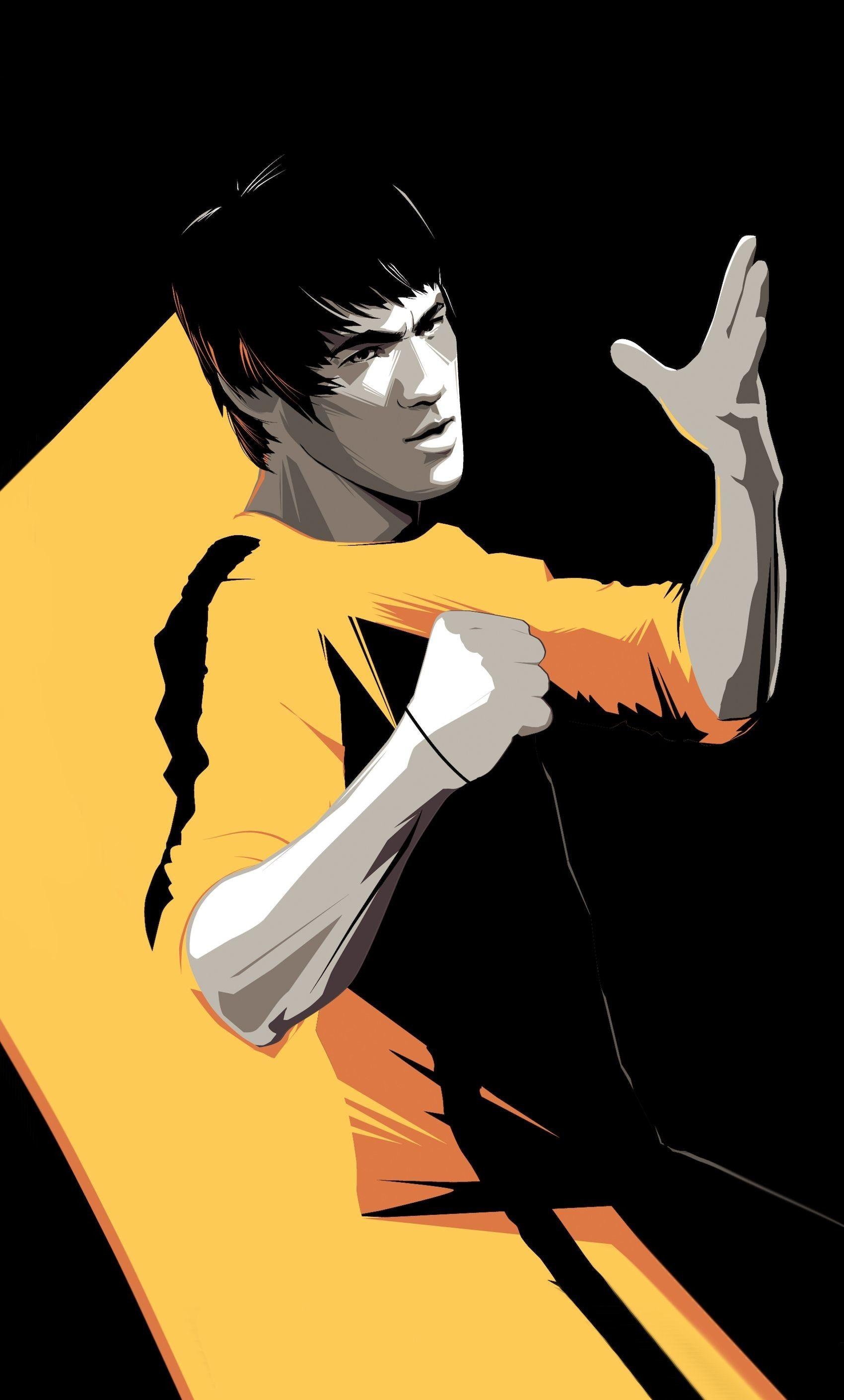 Bruce Lee, Dynamic wallpapers, Action-packed, Heroic poses, 1700x2820 HD Handy