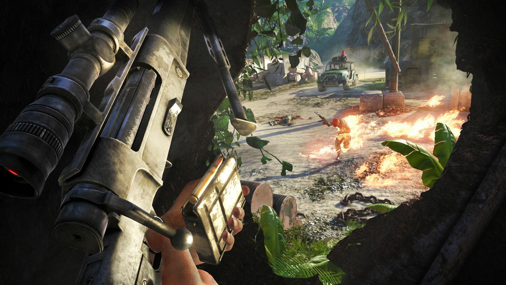 Far Cry 3: Gameplay, Set on a massive island in the South Pacific. 1920x1080 Full HD Background.