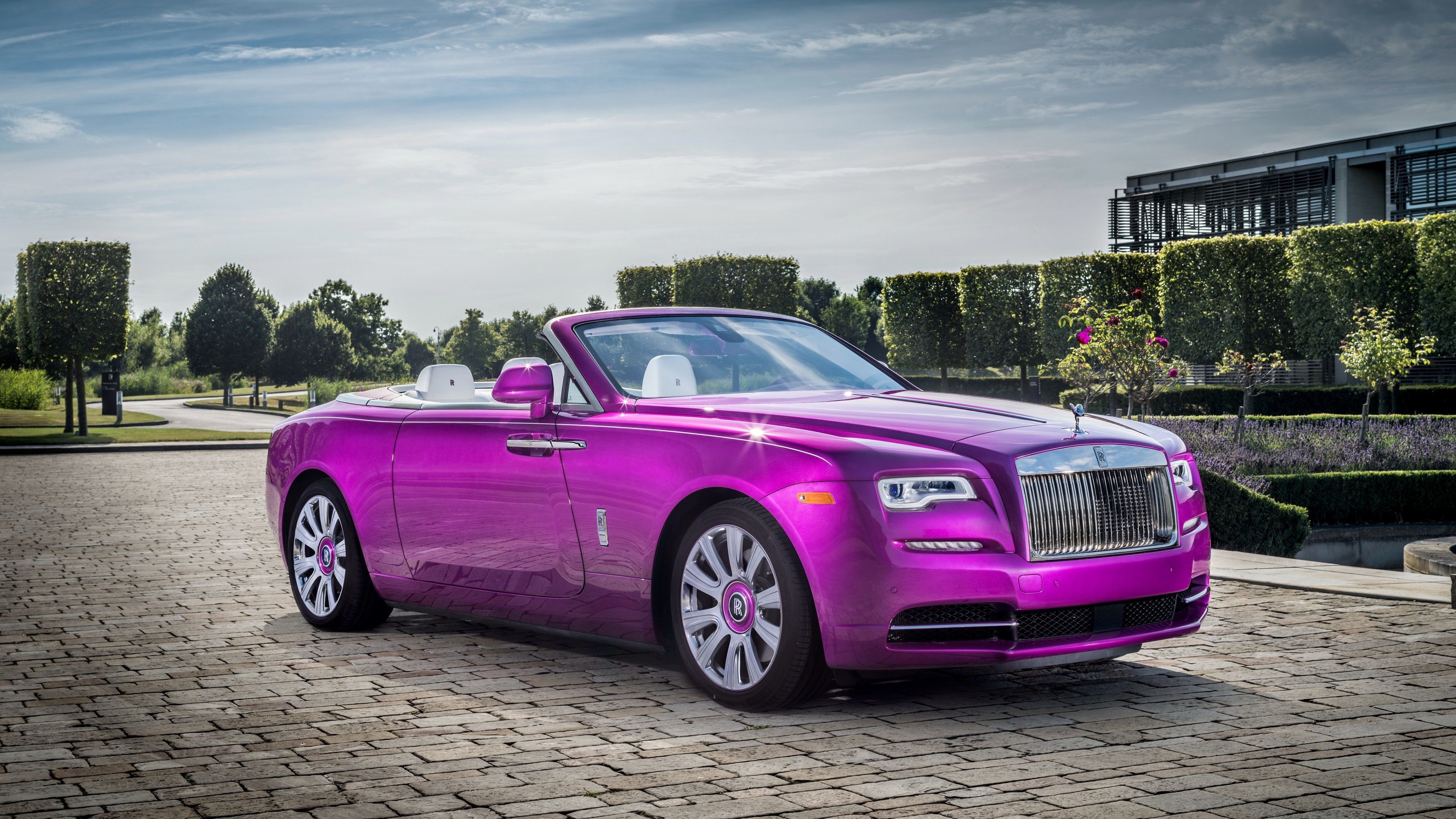 Rolls-Royce Dawn, Pink color, High-quality wallpapers, Luxury cars, 3840x2160 4K Desktop