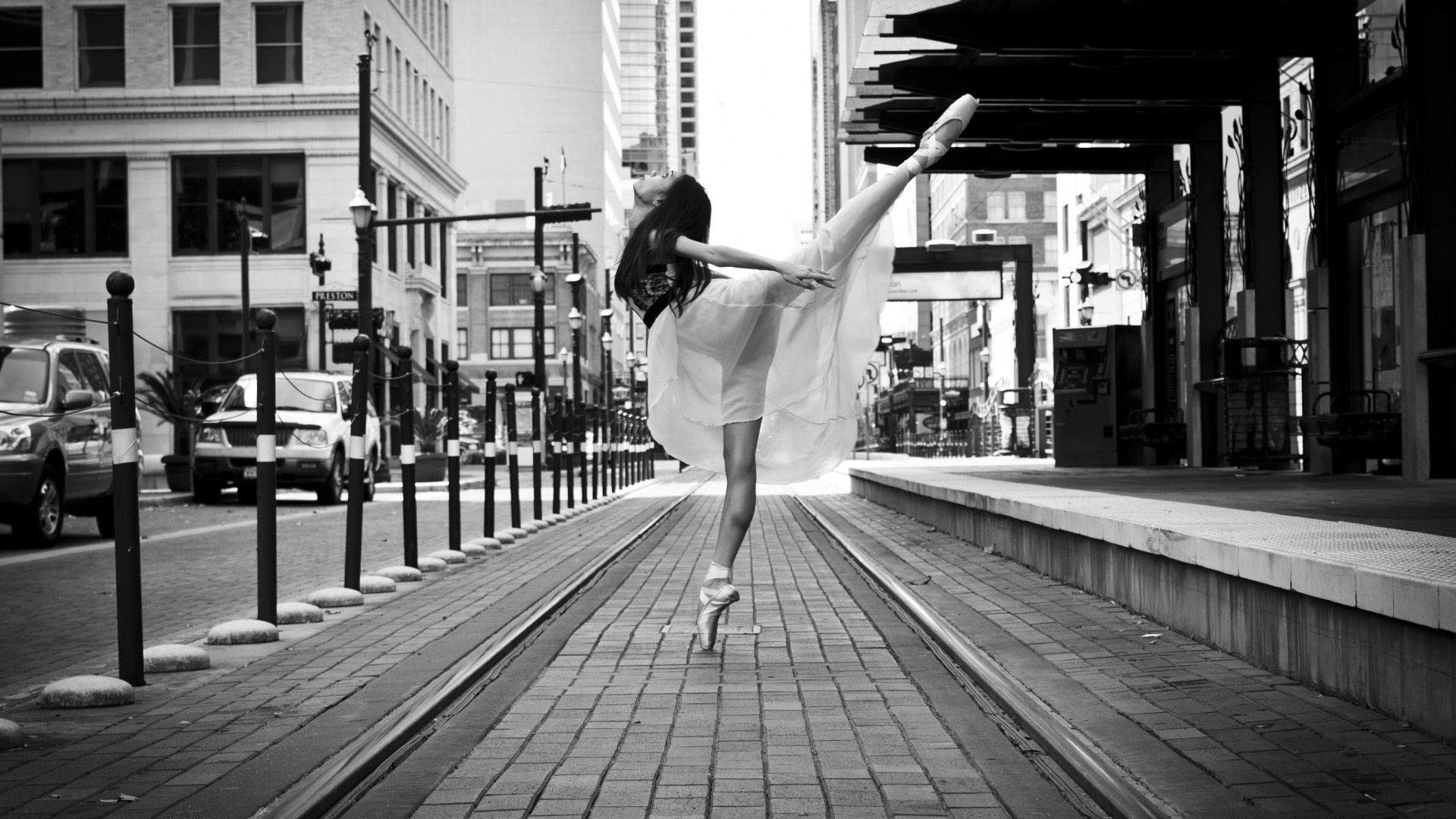 City street ballet, Urban dancer, Dynamic wallpapers, Balletic beauty, 1920x1080 Full HD Desktop