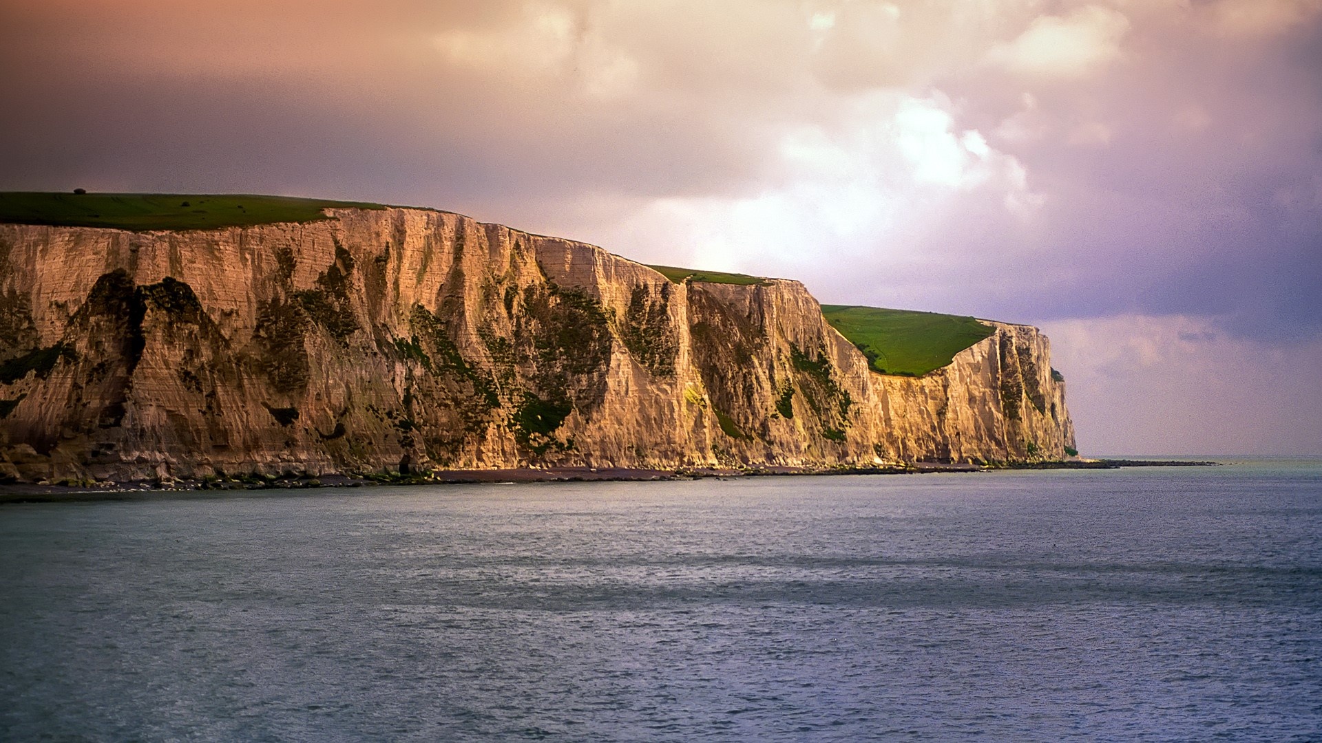 White Cliffs of Dover, Strait of Dover, England, Windows 10 spotlight images, 1920x1080 Full HD Desktop