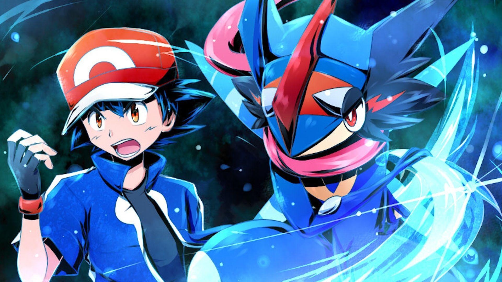 Greninja: Has a base stat total of 530, with high speed and special attack stats. 1920x1080 Full HD Background.