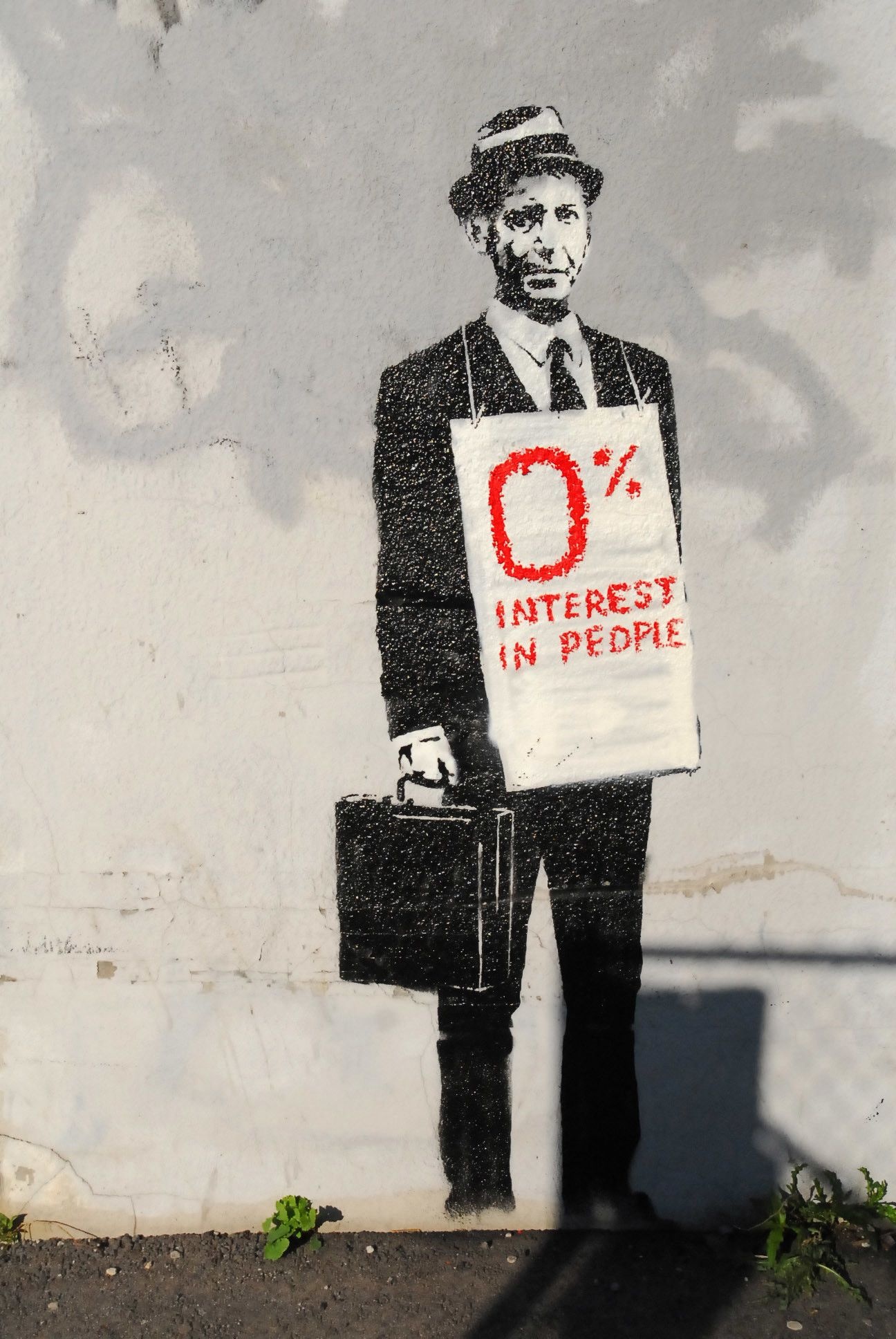 Banksy: Zero Interest in People, Date: May 2010, Location: Toronto, Canada. 1300x1940 HD Wallpaper.