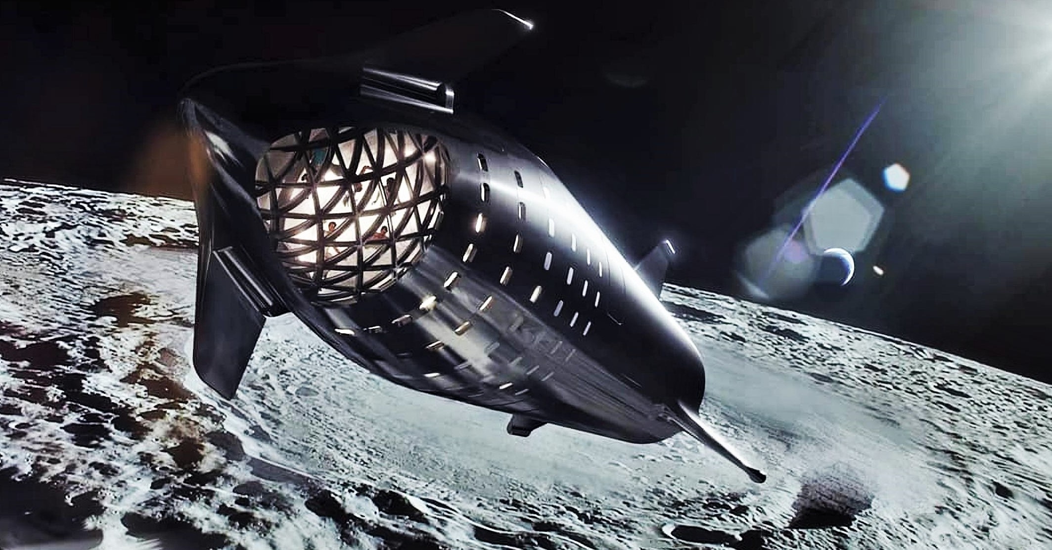 Starship: SpaceX, Moon landing and orbital refueling tech, NASA. 2130x1120 HD Wallpaper.