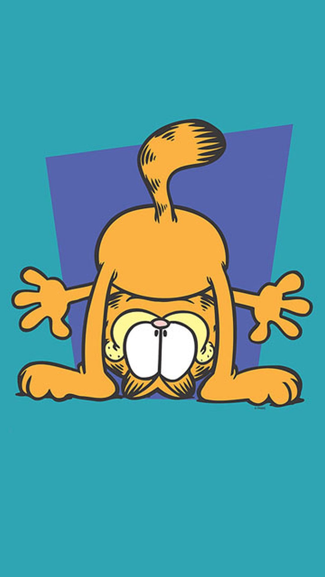 Garfield: The cartoon character, An orange Tabby Persian cat. 1080x1920 Full HD Wallpaper.