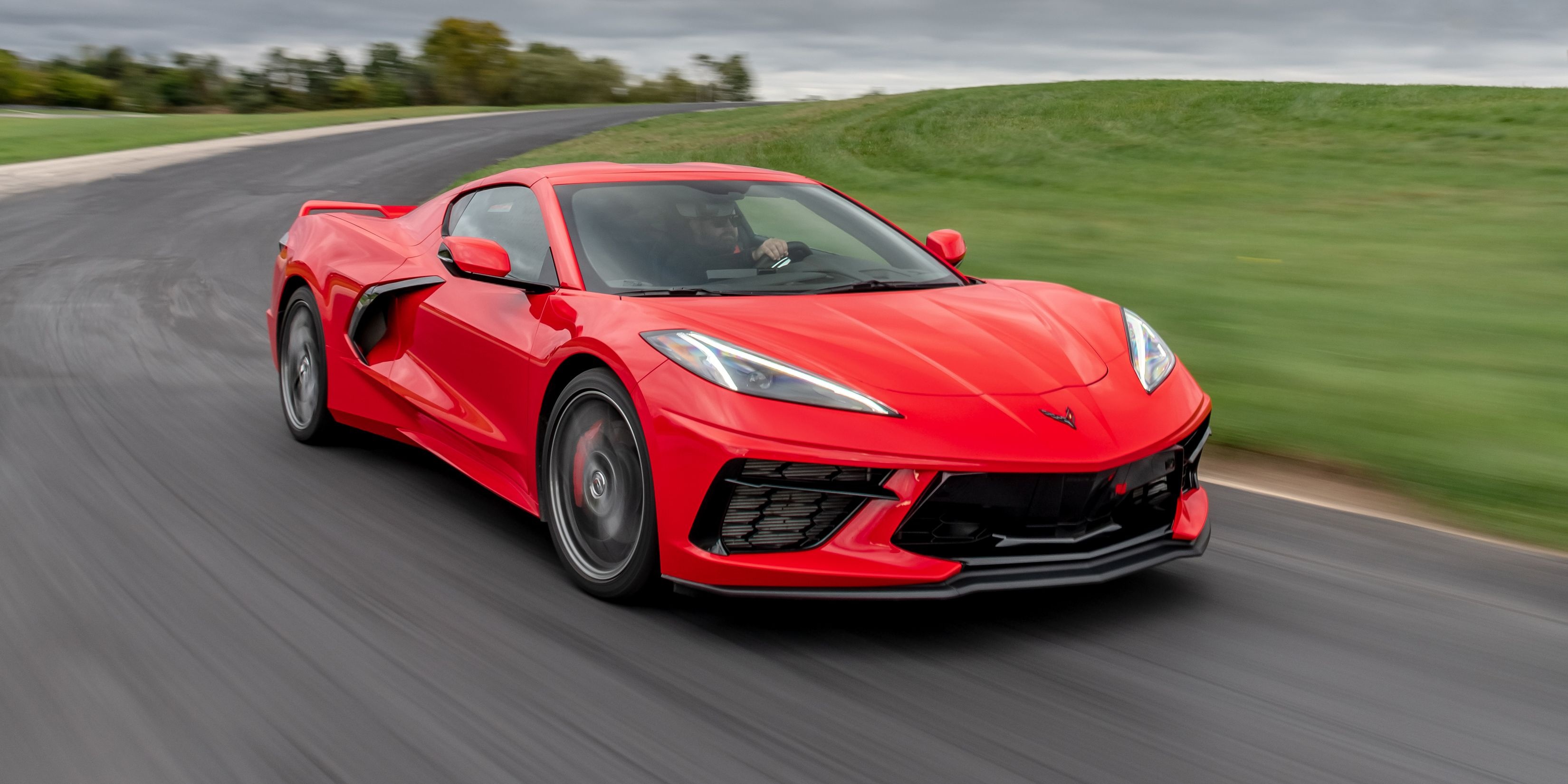 Corvette: 2020 mid-engined C8 Stingray, A high-performance production car, An American sports car. 3300x1650 Dual Screen Wallpaper.