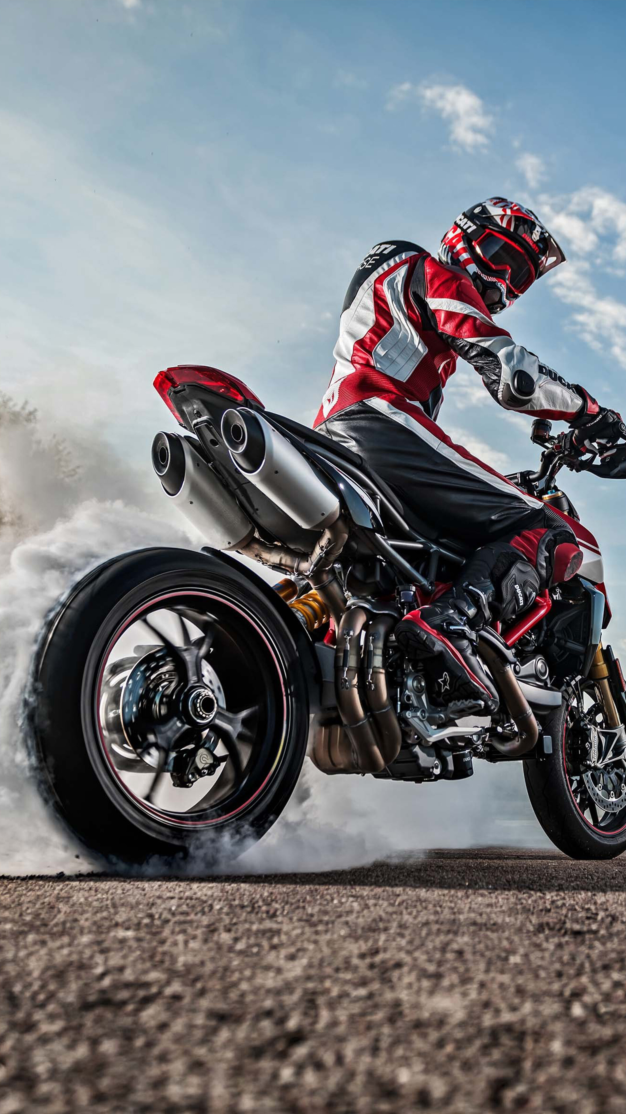 Bike: Ducati Hypermotard, A supermotard Ducati motorcycle. 2160x3840 4K Background.