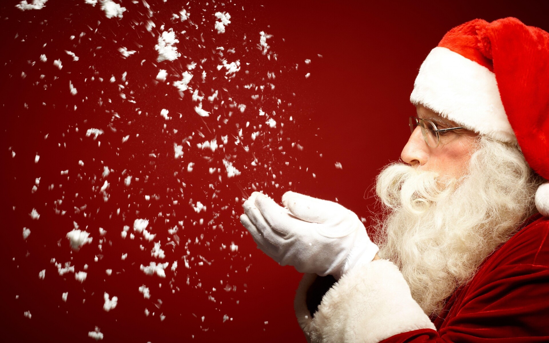 Santa Claus: Has 9 reindeer pulling his flying sleigh, Saint Nicholas. 1920x1200 HD Background.