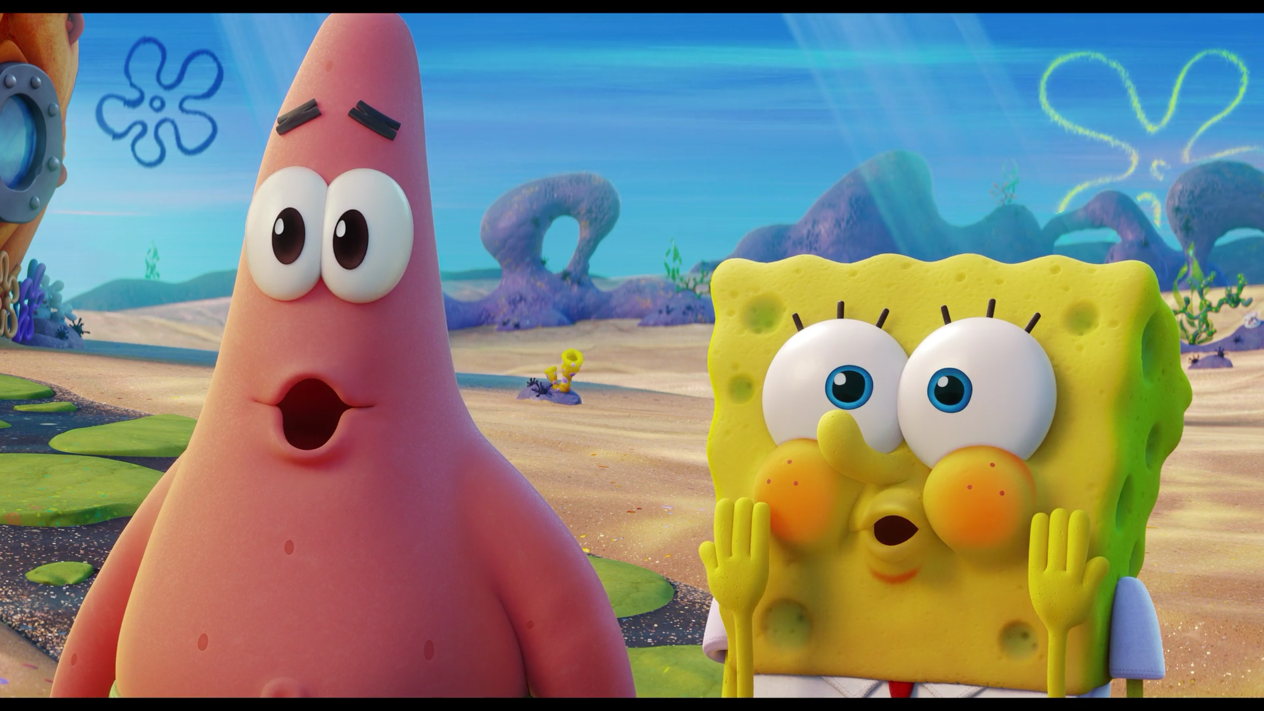 SpongeBob Movie, Cartoon character, Silver hair, Animated film, 2560x1440 HD Desktop