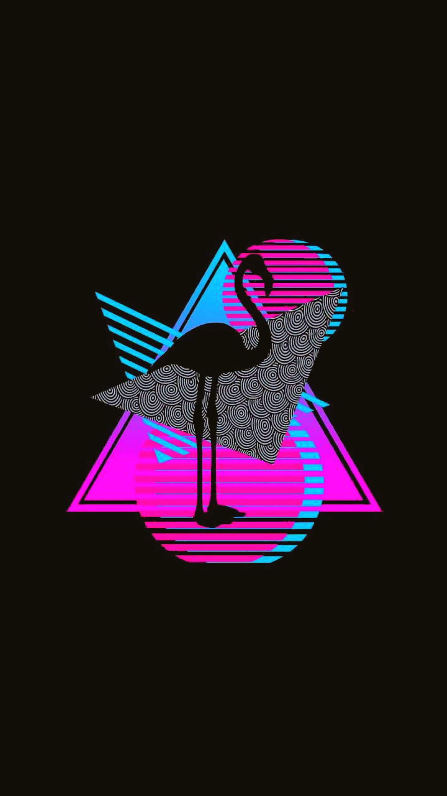 Flamingo: Pink bird, Phoenicopterus, Minimalistic. 1440x2560 HD Background.