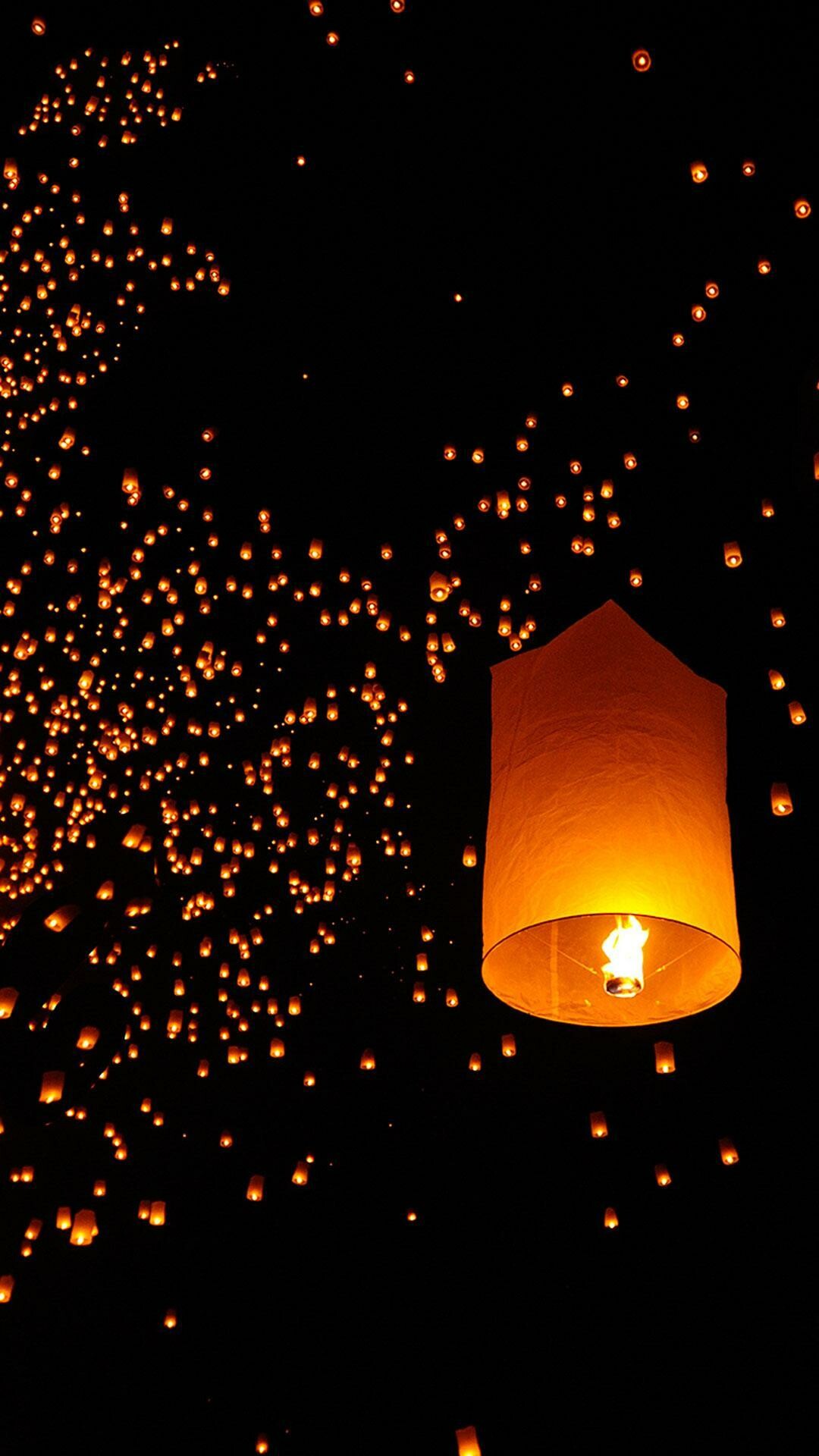 Lanterns: Sky lights festival, Light, used to illuminate its surroundings. 1080x1920 Full HD Wallpaper.