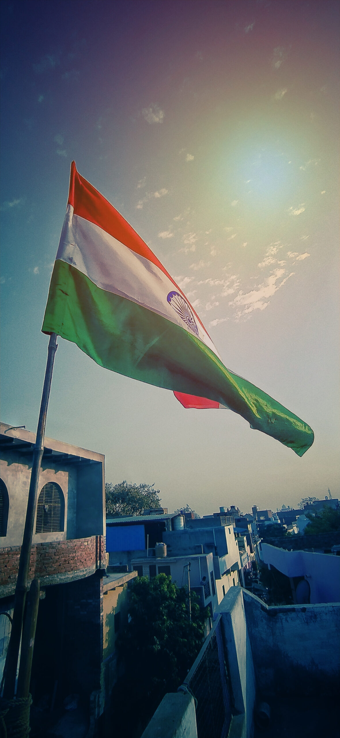 Indian flag, National symbol, Pride of the nation, Independence tribute, 1180x2560 HD Phone