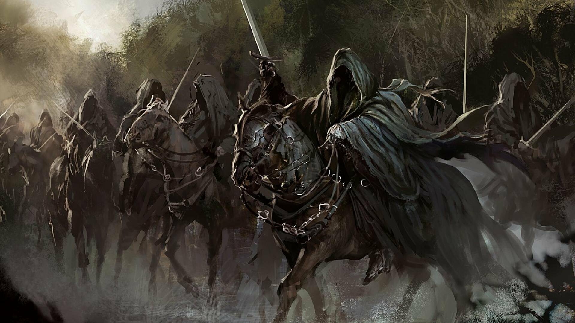 The Lord of the Rings: LOTR, The Nazgul, Appear in numerous adaptations of Tolkien's writings. 1920x1080 Full HD Wallpaper.