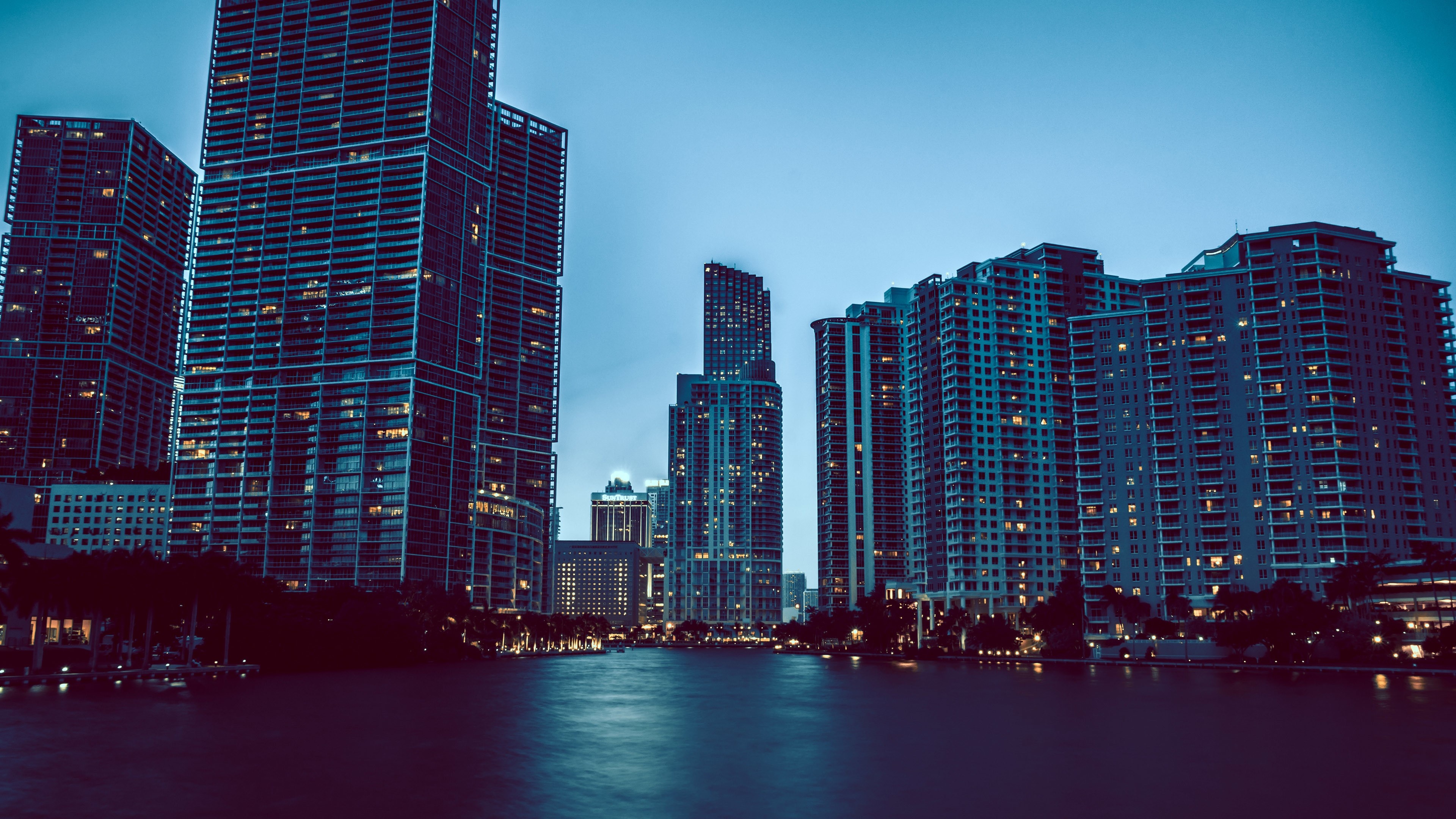 Miami travels, Skyscrapers wallpaper, Night cityscapes, Architectural beauty, 3840x2160 4K Desktop