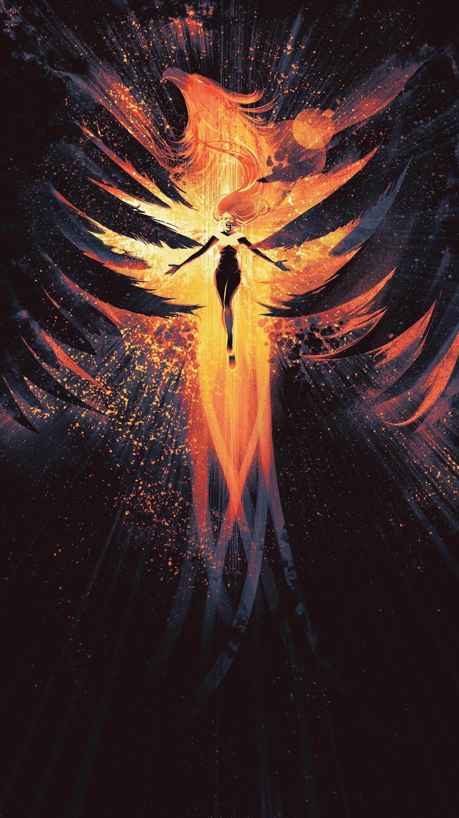 Phoenix (Marvel): Character created by writer Stan Lee and artist/co-plotter Jack Kirby. 1540x2740 HD Wallpaper.