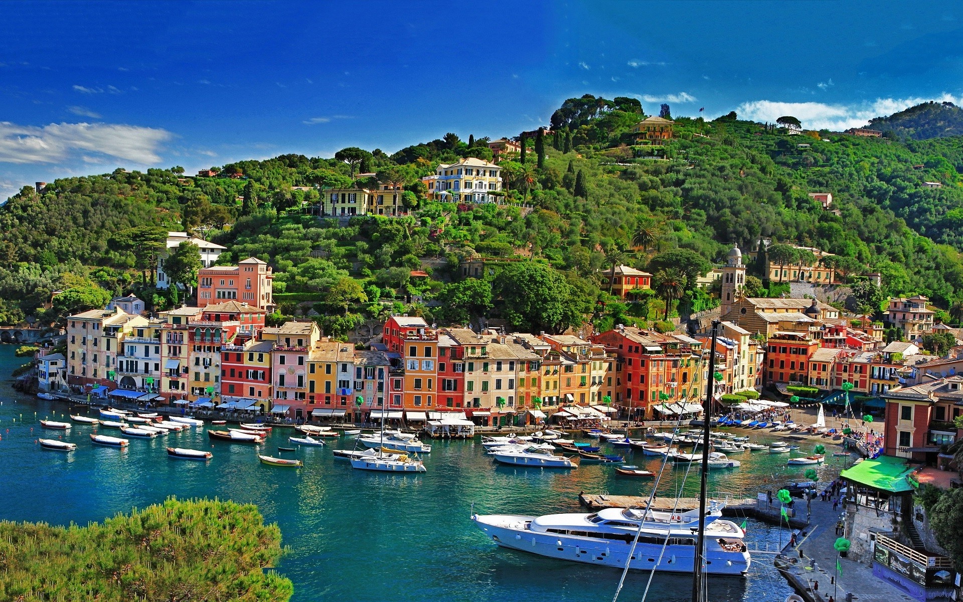 Buntes Stadtbild von Portofino, 1920x1200 HD Desktop