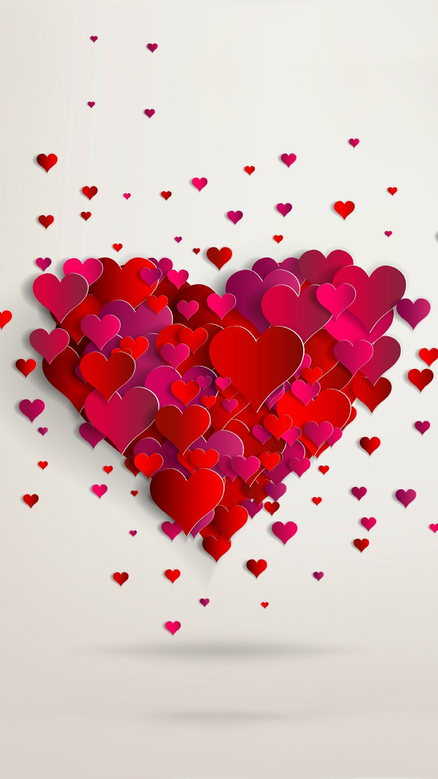 Heart: Symbolizes the core of romantic love, affectionate emotion, and caring. 1440x2560 HD Wallpaper.