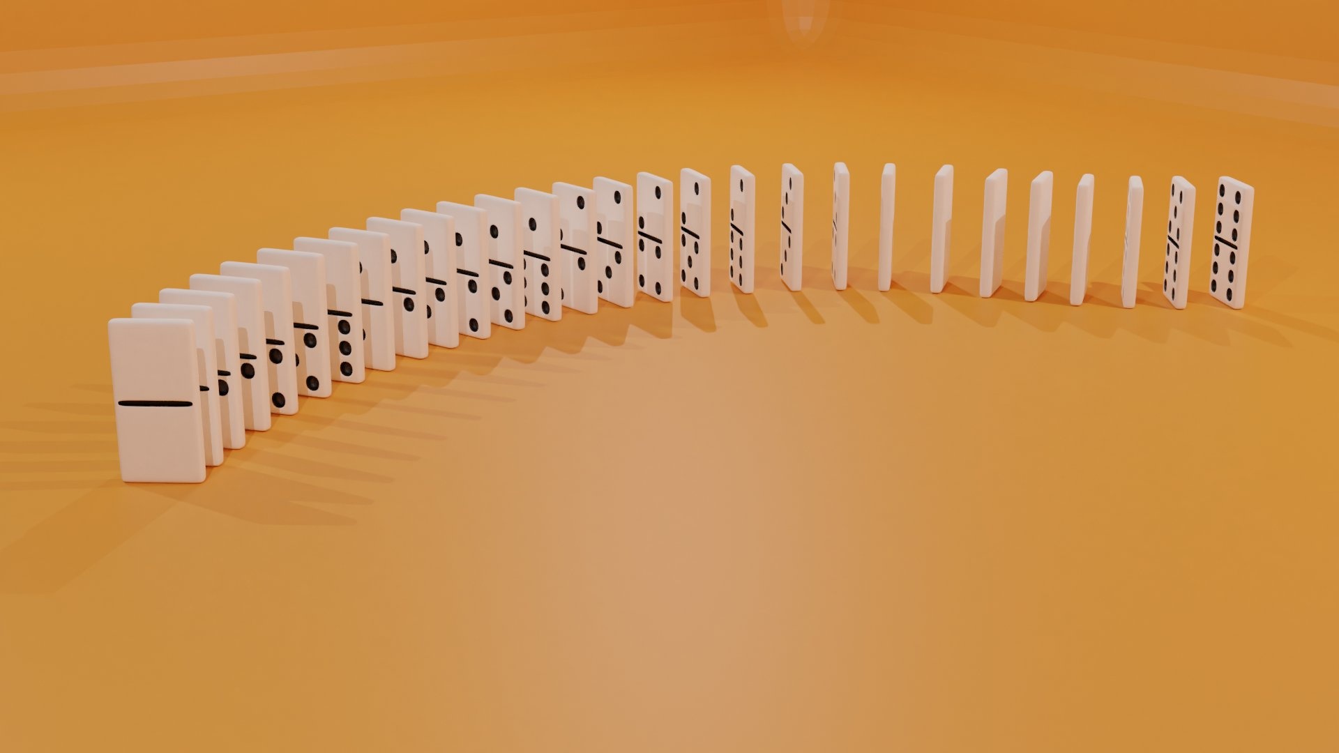 Dominoes: The column of gaming tiles stands on the yellow surface, Five Up, Mexican Train, Chicken Foot. 1920x1080 Full HD Wallpaper.
