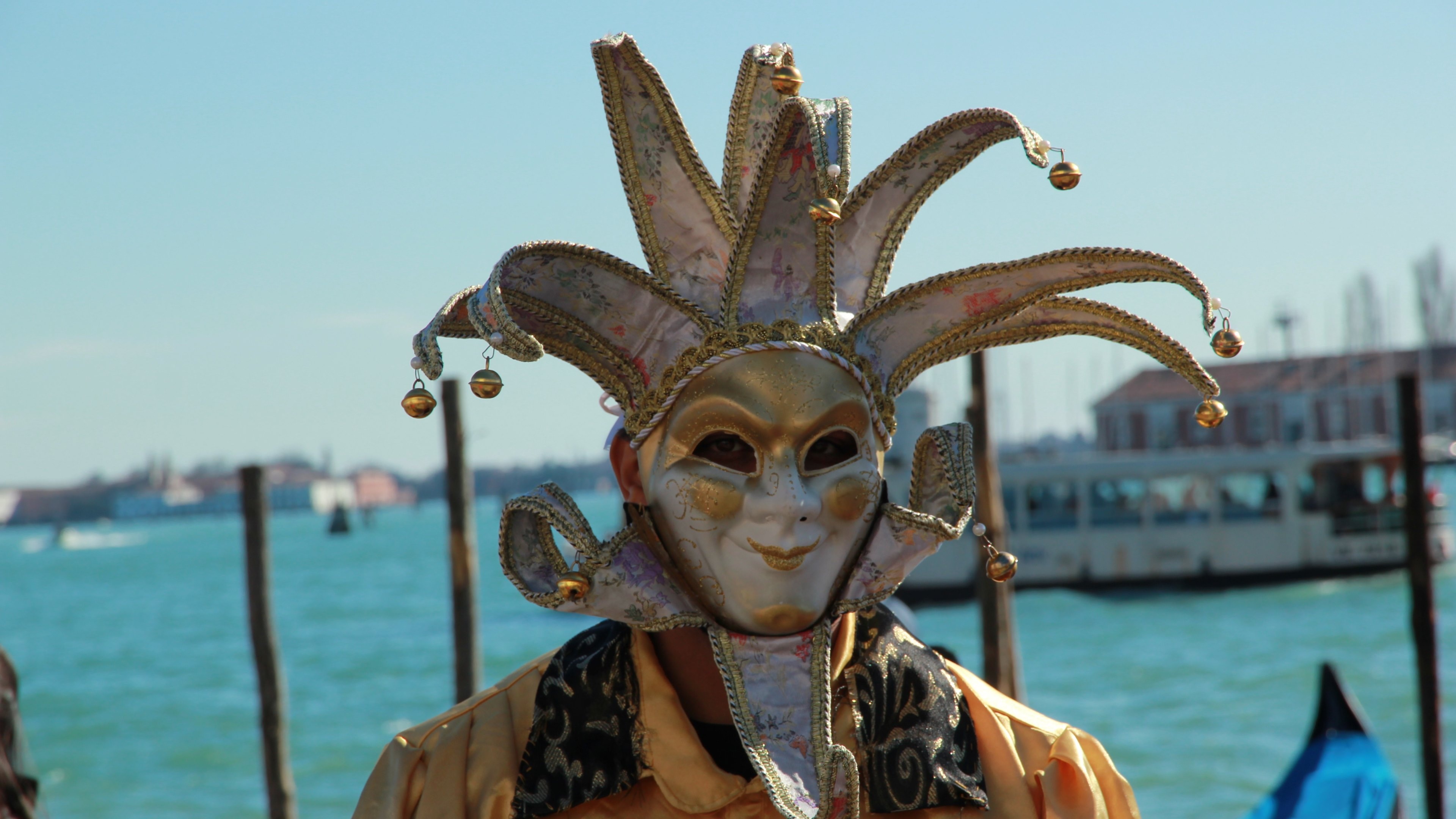 Fun Fair: The Venice carnival, A place of outside entertainment, Italy. 3840x2160 4K Background.