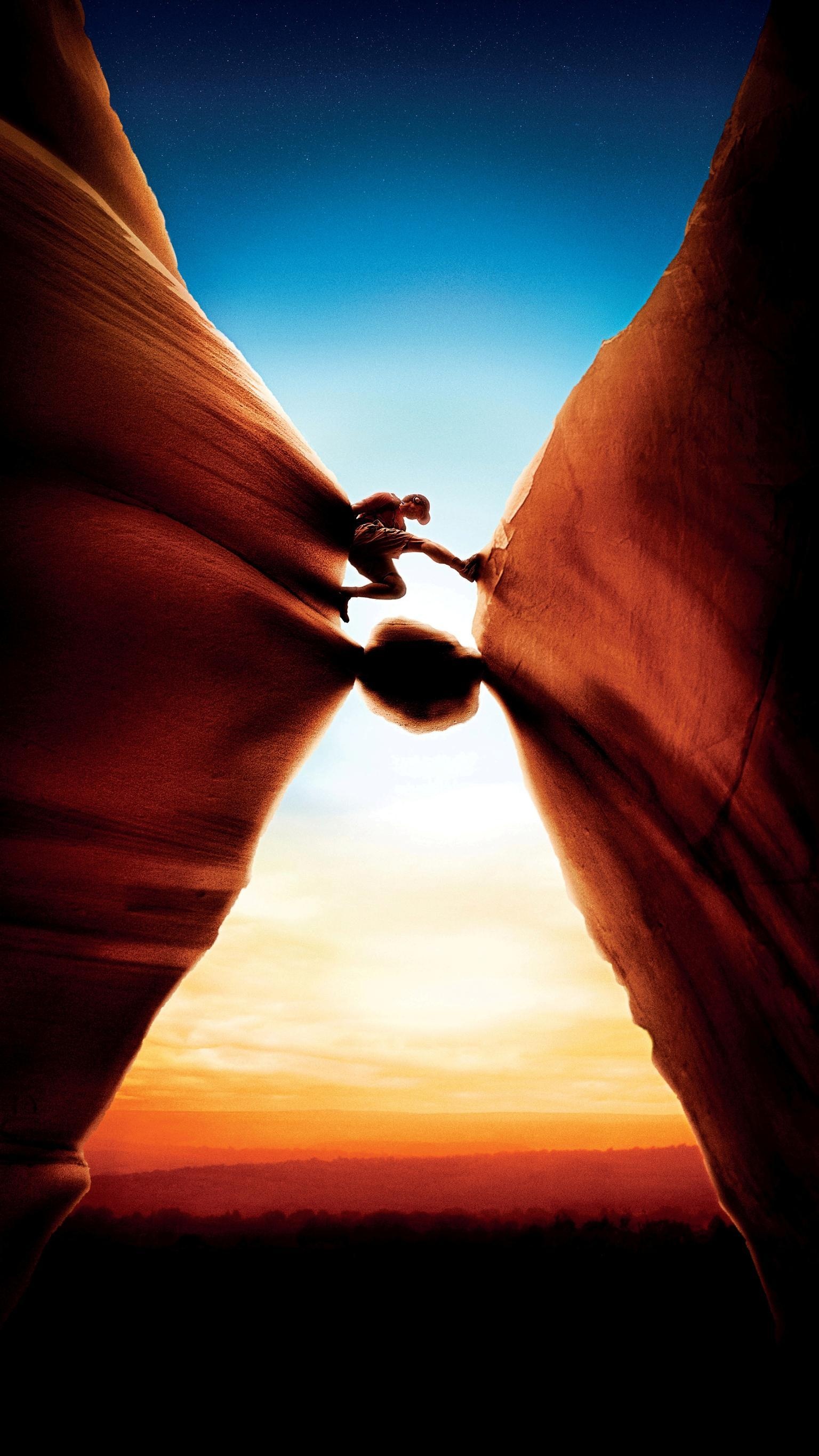 127 Hours: In the film, canyoneer Aron Ralston must find a way to escape after he gets trapped by a boulder. 1540x2740 HD Wallpaper.