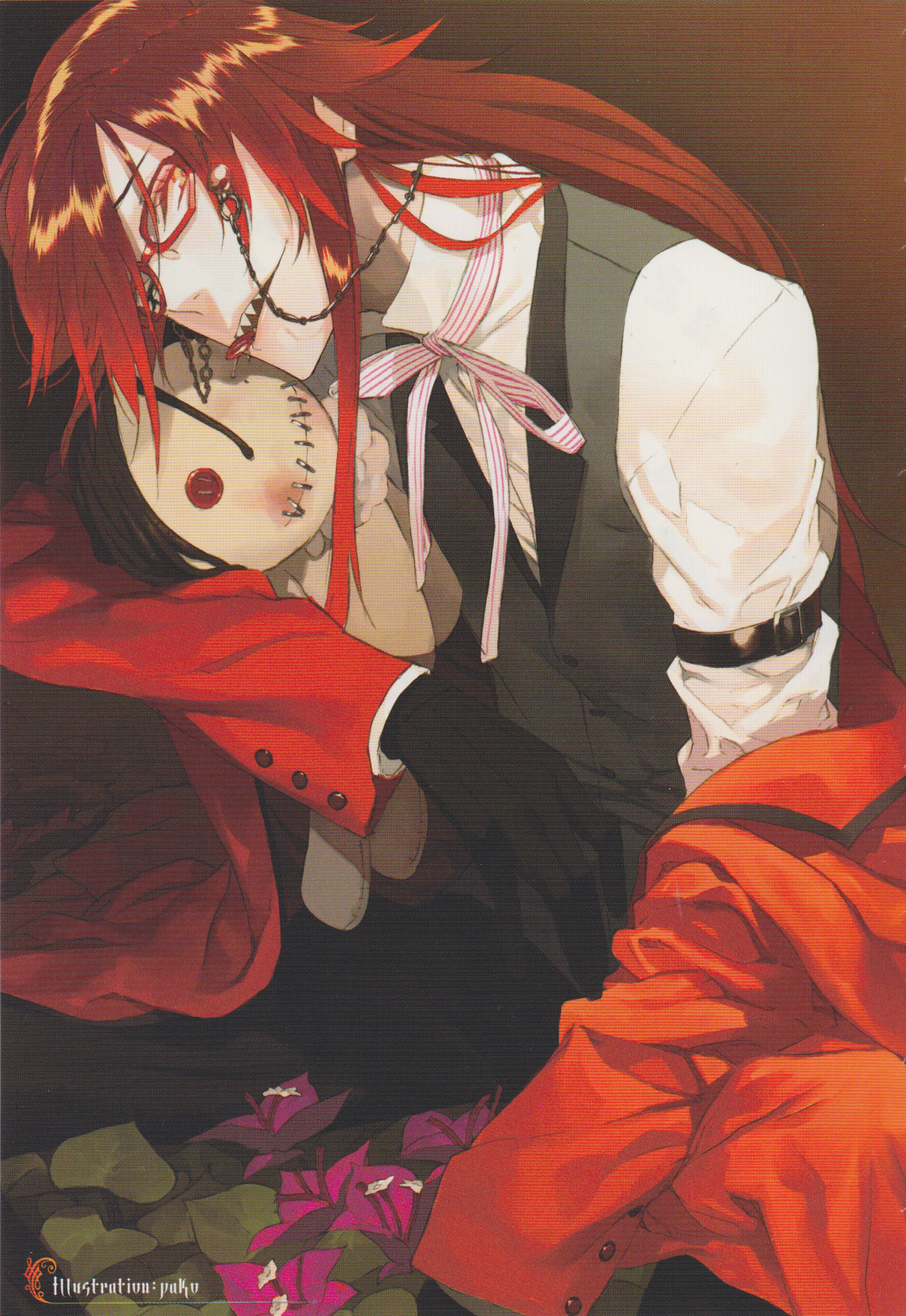 Grell Sutcliff: The series that follows Ciel Phantomhive, the twelve-year-old Earl of Phantomhive serving as the Queen's Watchdog. 1480x2150 HD Background.