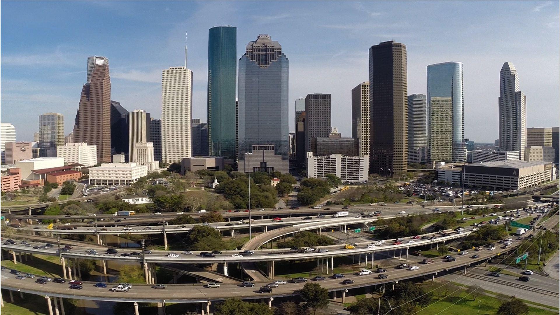 Highway, Houston Skyline Wallpaper, 1920x1080 Full HD Desktop