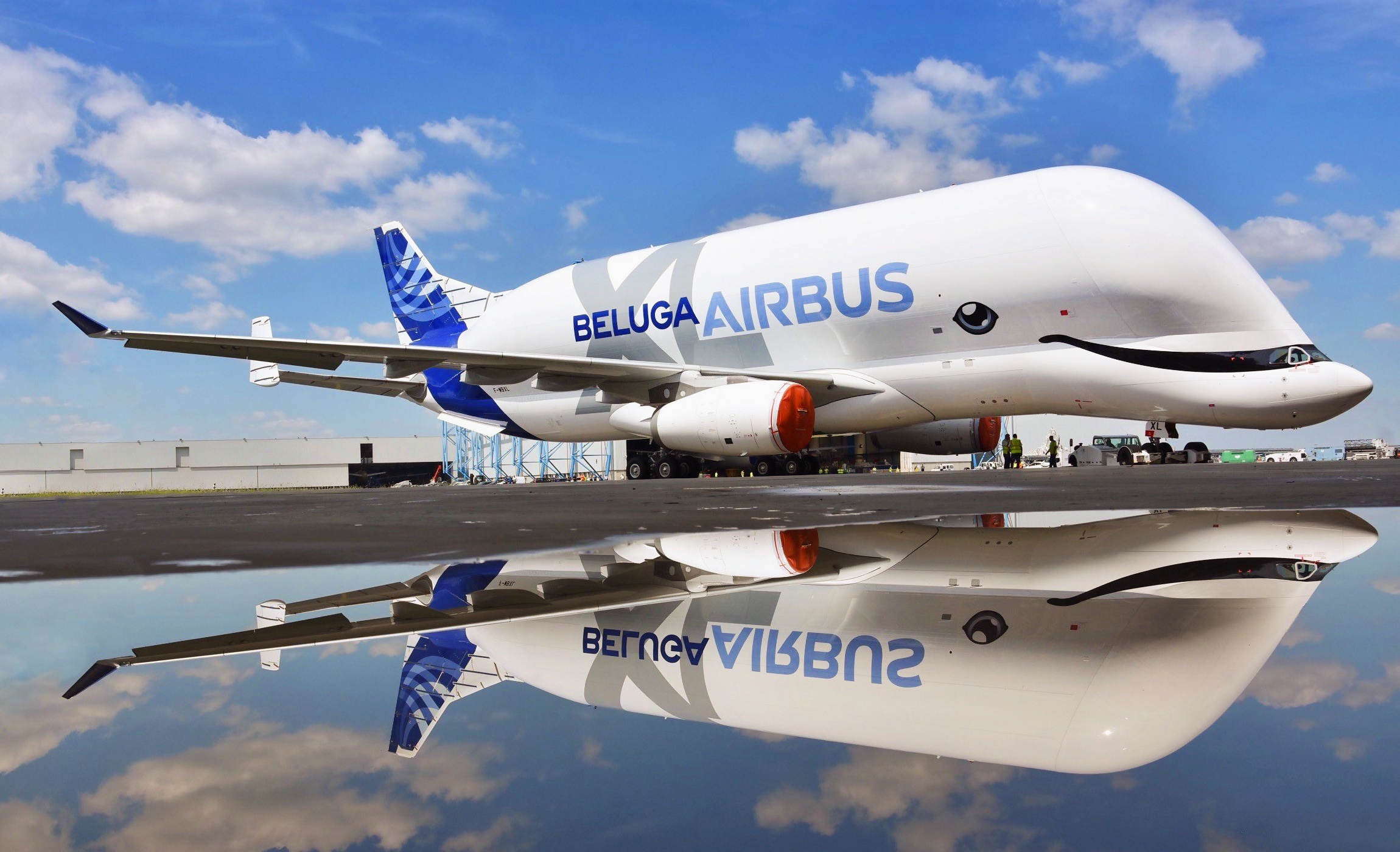 Airbus A300, Reflection wallpaper, Aircraft vehicle, Wallpapermaniac, 2300x1400 HD Desktop