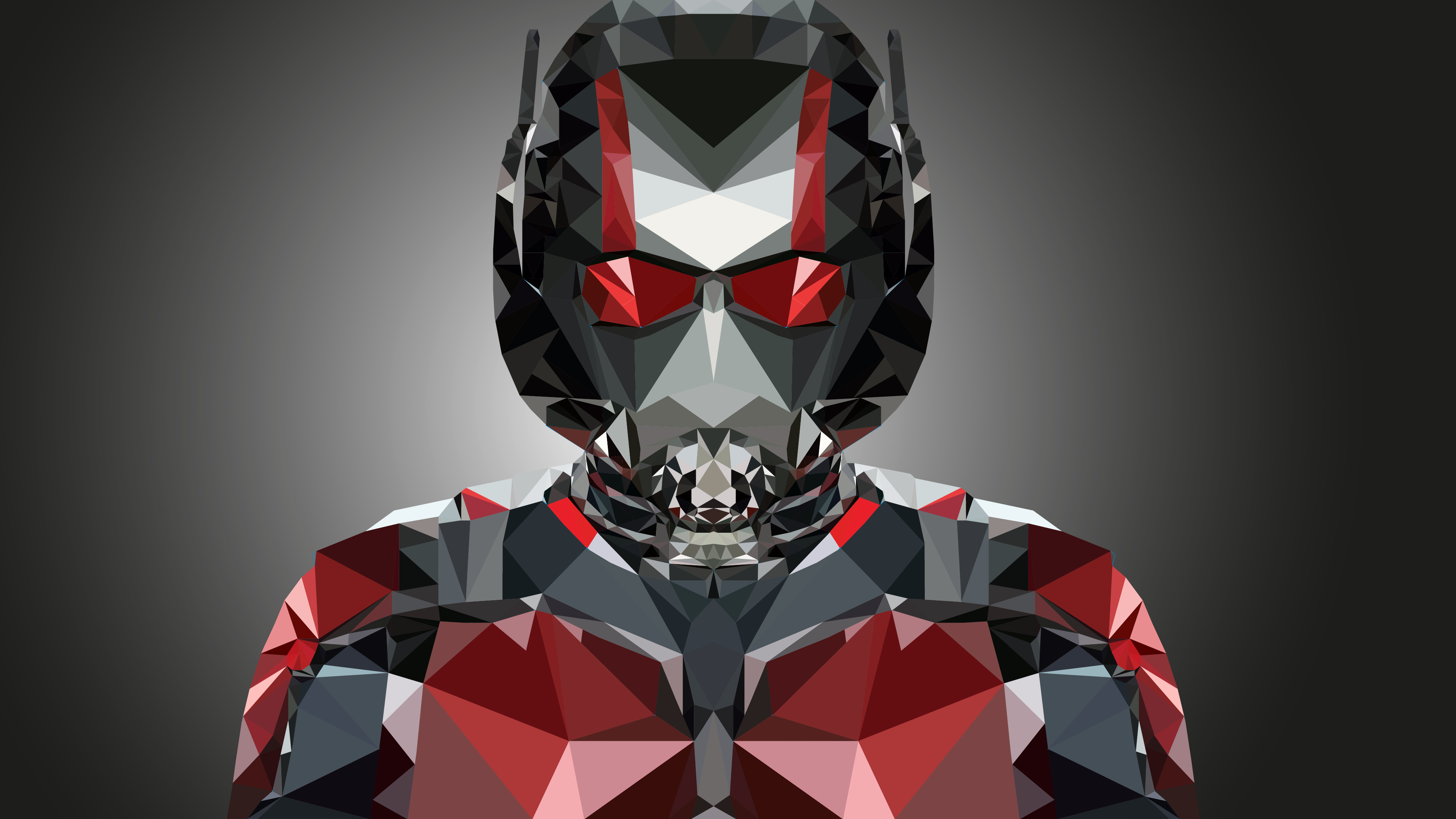Ant-Man, Polygonal portrait, Superheroes, 3840x2160 4K Desktop
