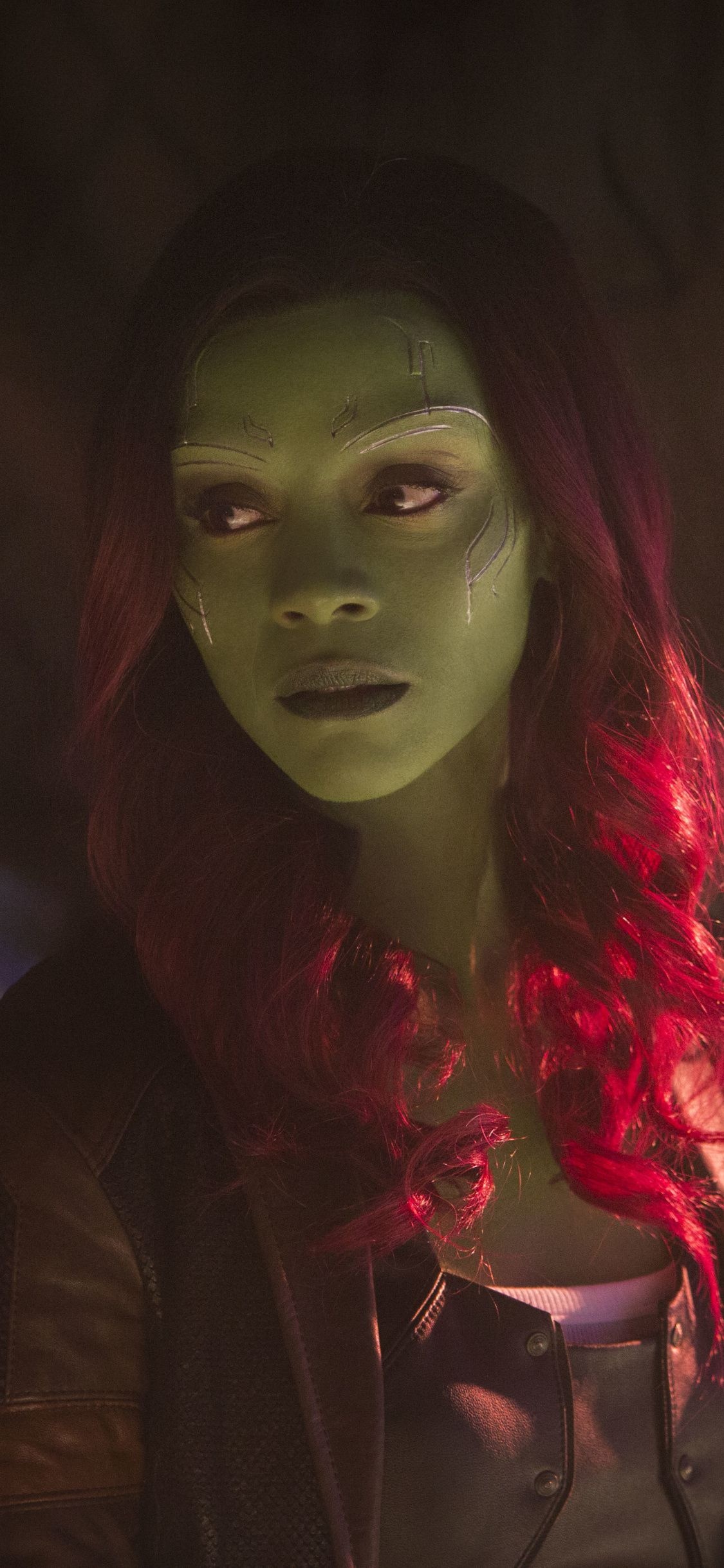 Zoe Saldana, Gamora wallpaper, Avengers Infinity War, Celebrity image, 1130x2440 HD Phone