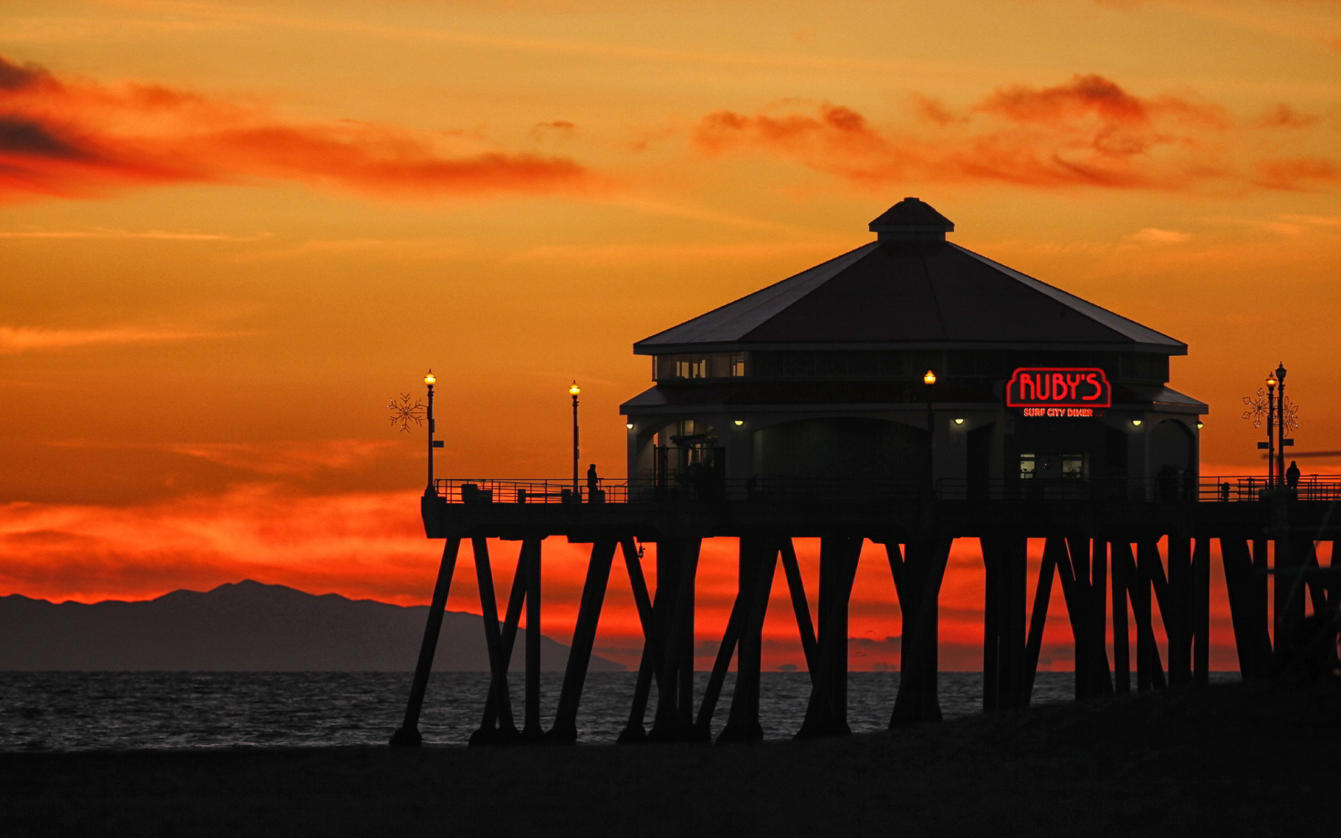 Huntington Beach, Beautiful car sunset, Sarah Peltier, 1920x1200 HD Desktop