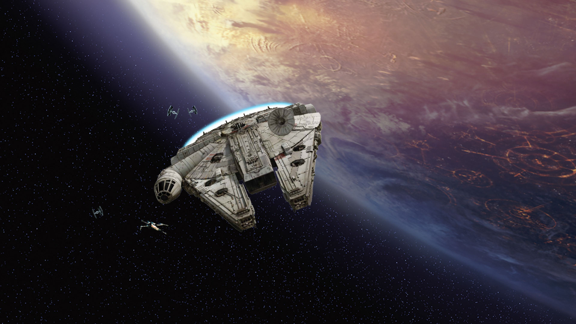 Millennium Falcon, Iconic spaceship, Star Wars universe, Sci-fi film, 1920x1090 HD Desktop