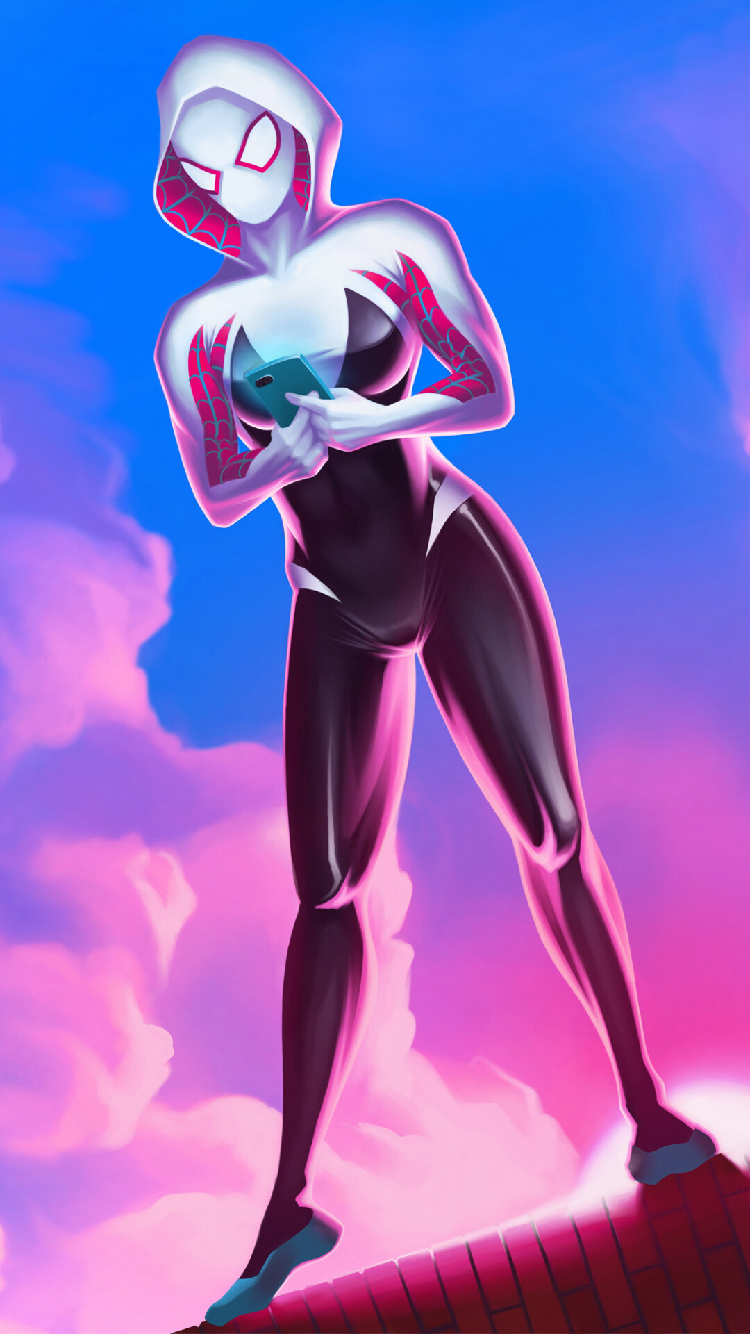 Gwen Stacy: Voiced by Reba Buhr in Spider-Geddon: Spider-Gwen: Ghost-Spider. 1080x1920 Full HD Wallpaper.