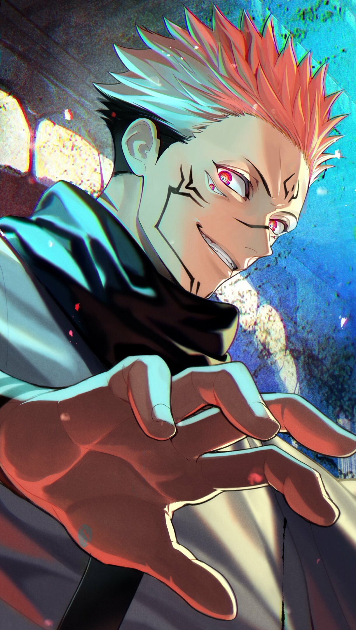 Jujutsu Kaisen (TV Series): Ryomen Sukuna, Known as the King of Curses, Fictional character. 1220x2160 HD Background.