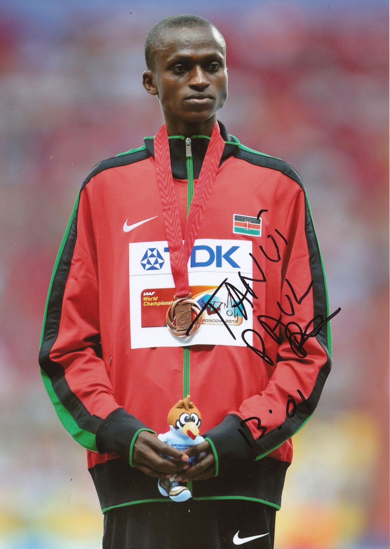 Paul Kipngetich Tanui, Autographed photo, Kenyan long-distance runner, 1480x2080 HD Phone