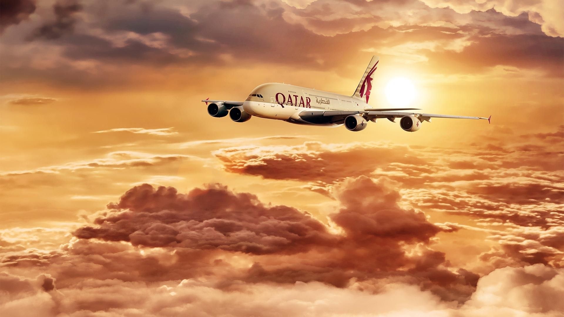 Qatar Airways, Travels, Airline wallpapers, Qatar backgrounds, 1920x1080 Full HD Desktop
