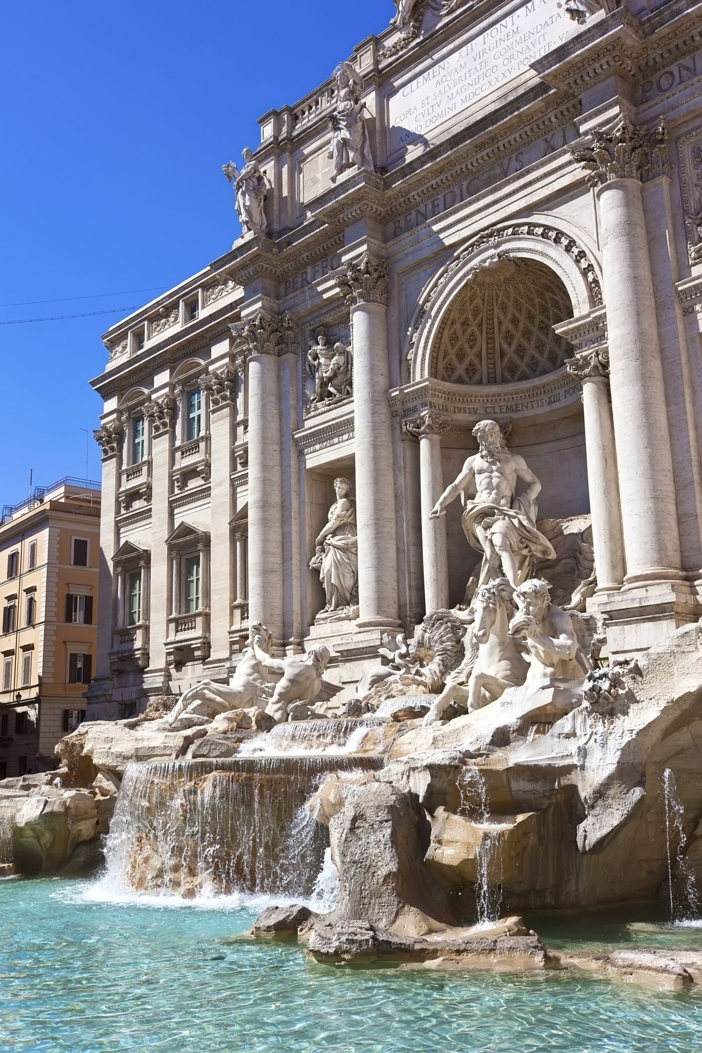 Trevi Fountain, Rome streets, European vacation, Italian attractions, 1420x2130 HD Handy